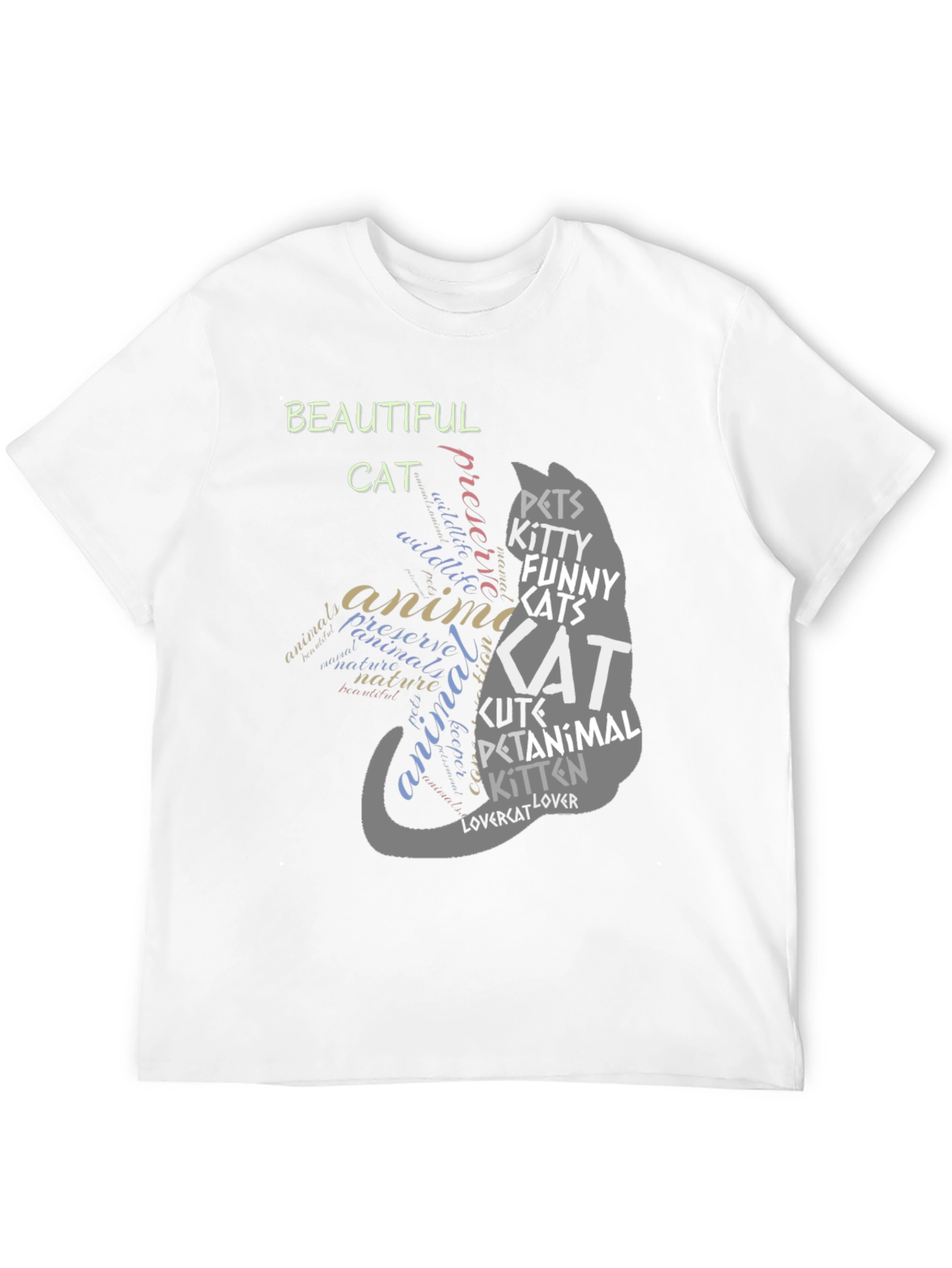 Beautiful Cat Word Art Graphic Tee