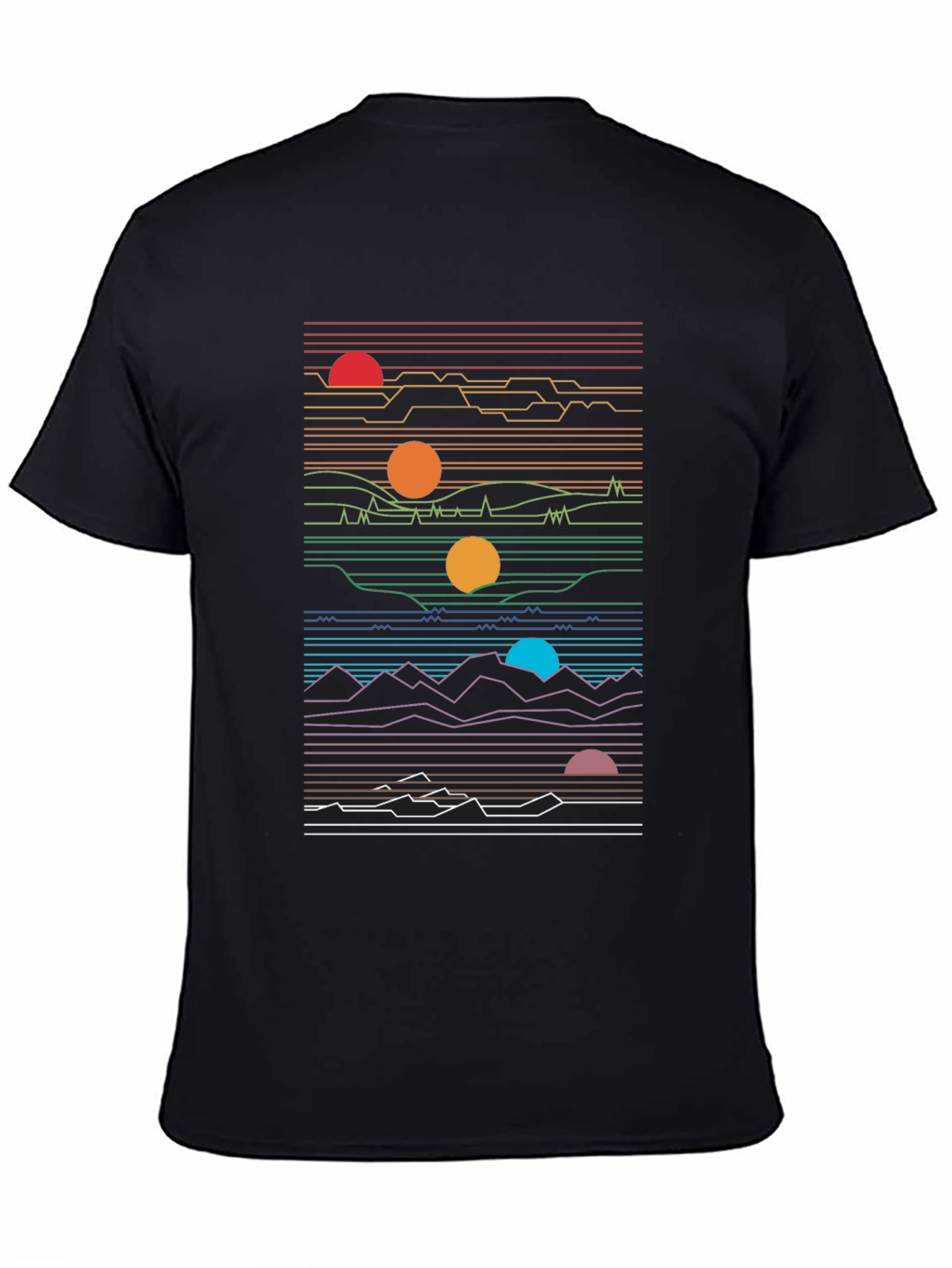 Retro Sunset Graphic Tee - Black
