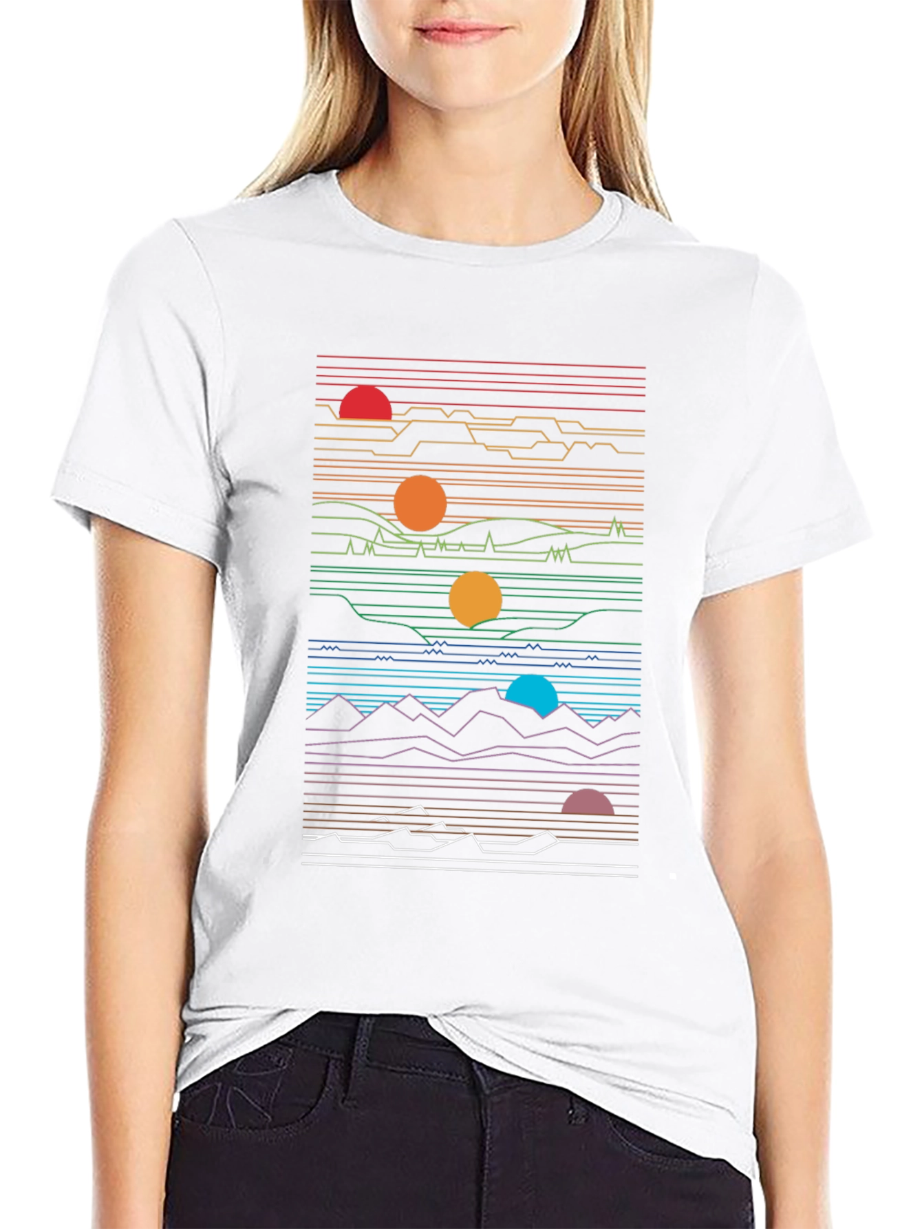 Retro Sunset Graphic Tee - Black