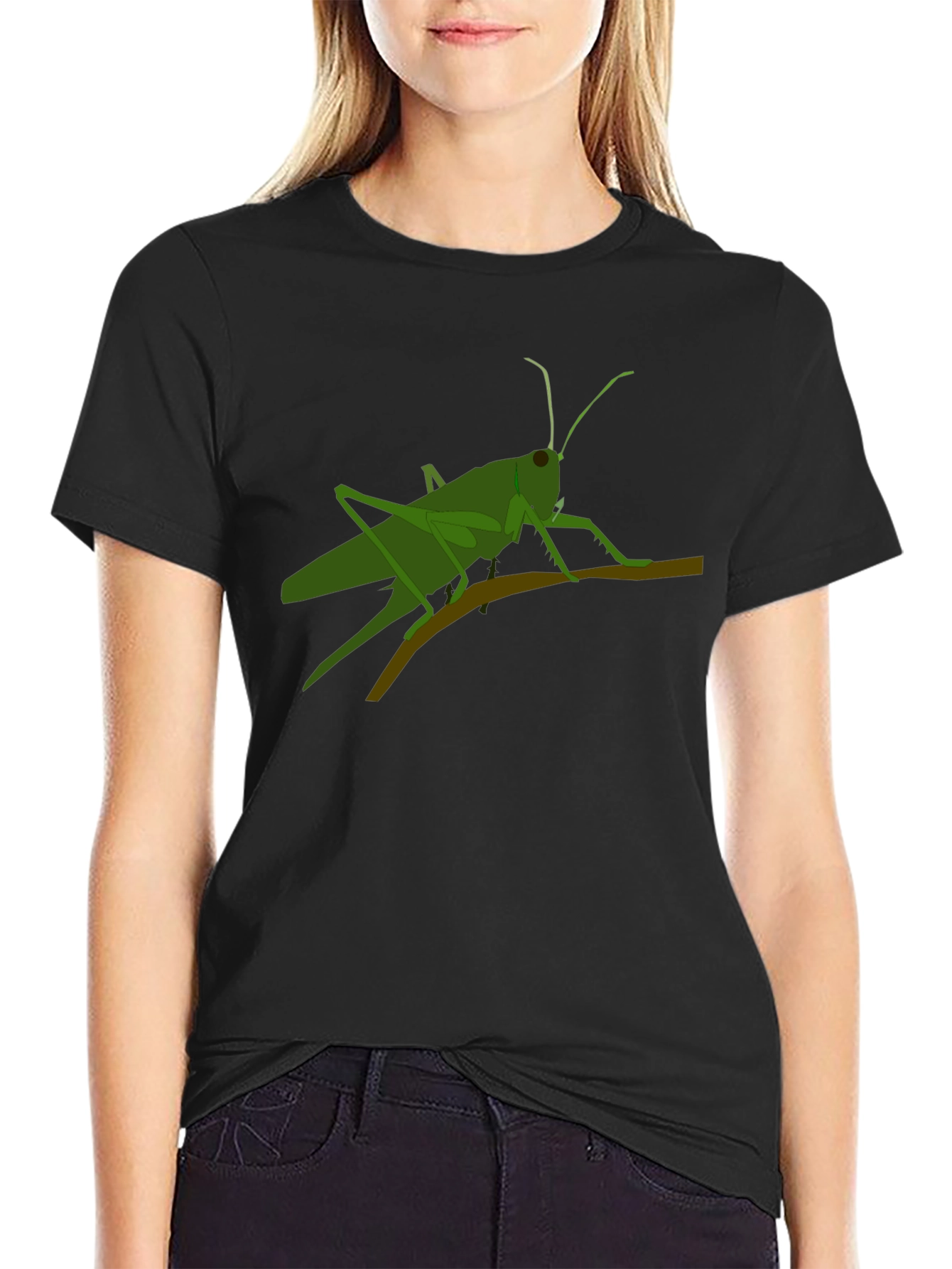 Grasshopper Graphic Tee - Black Cotton T-Shirt