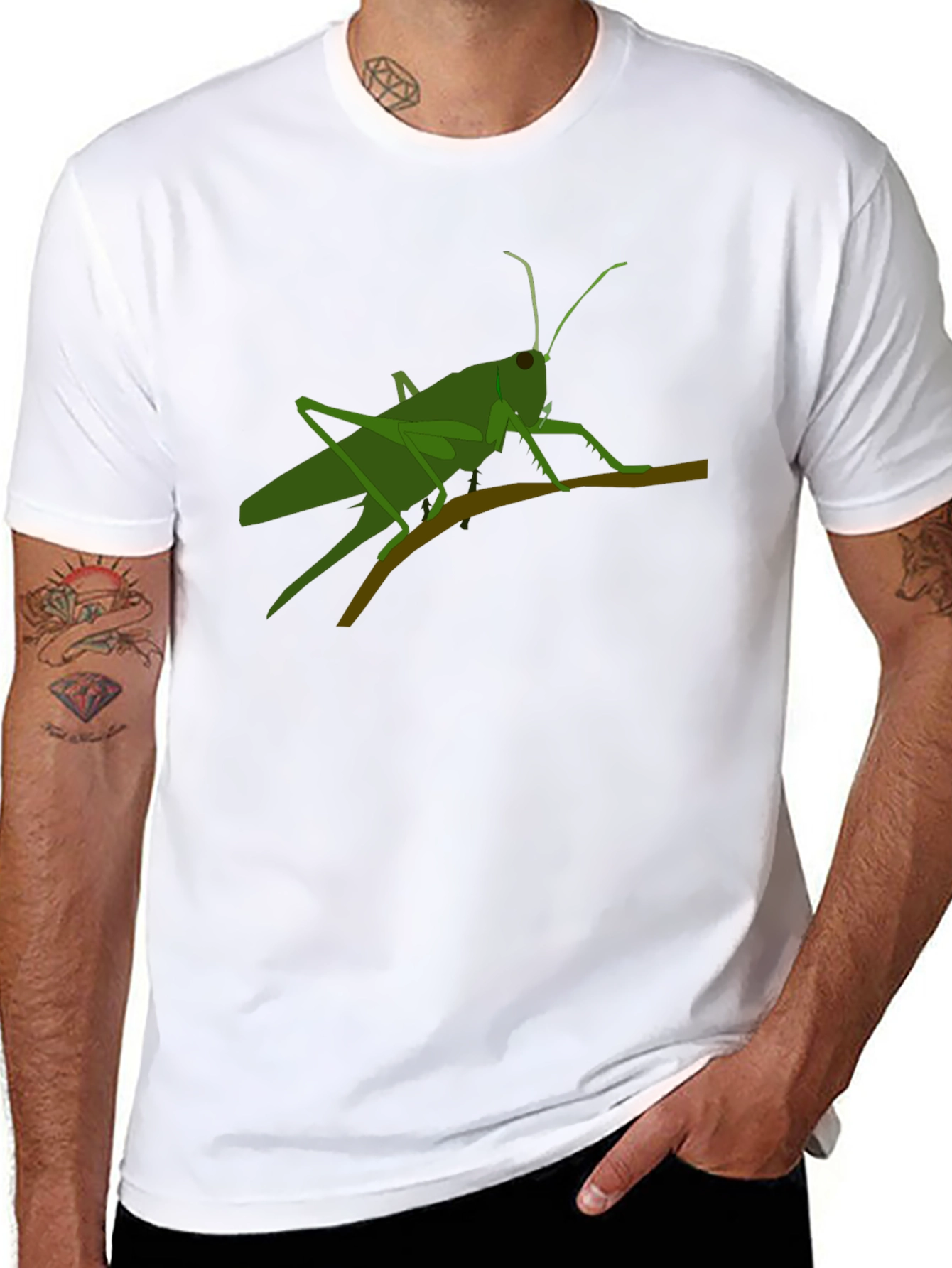 Grasshopper Graphic Tee - Black Cotton T-Shirt