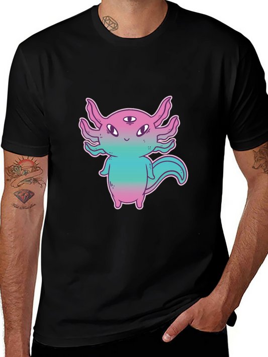 Axolotl Three-Eyed Monster Graphic T-Shirt