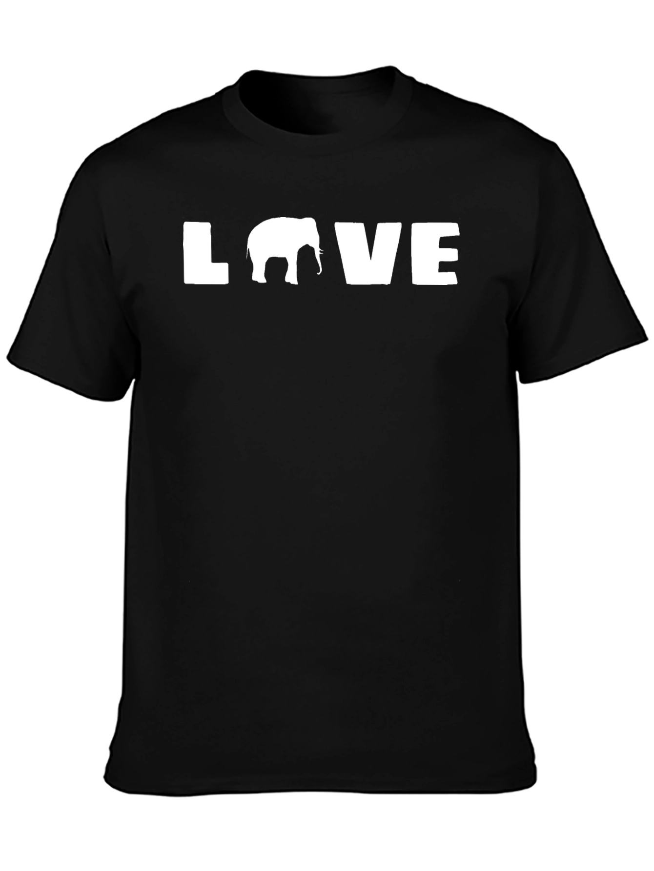Love Elephant Graphic Tee - Black Unisex T-Shirt