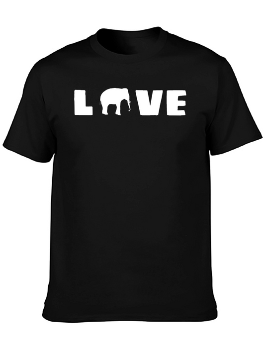Love Elephant Graphic Tee - Black Unisex T-Shirt