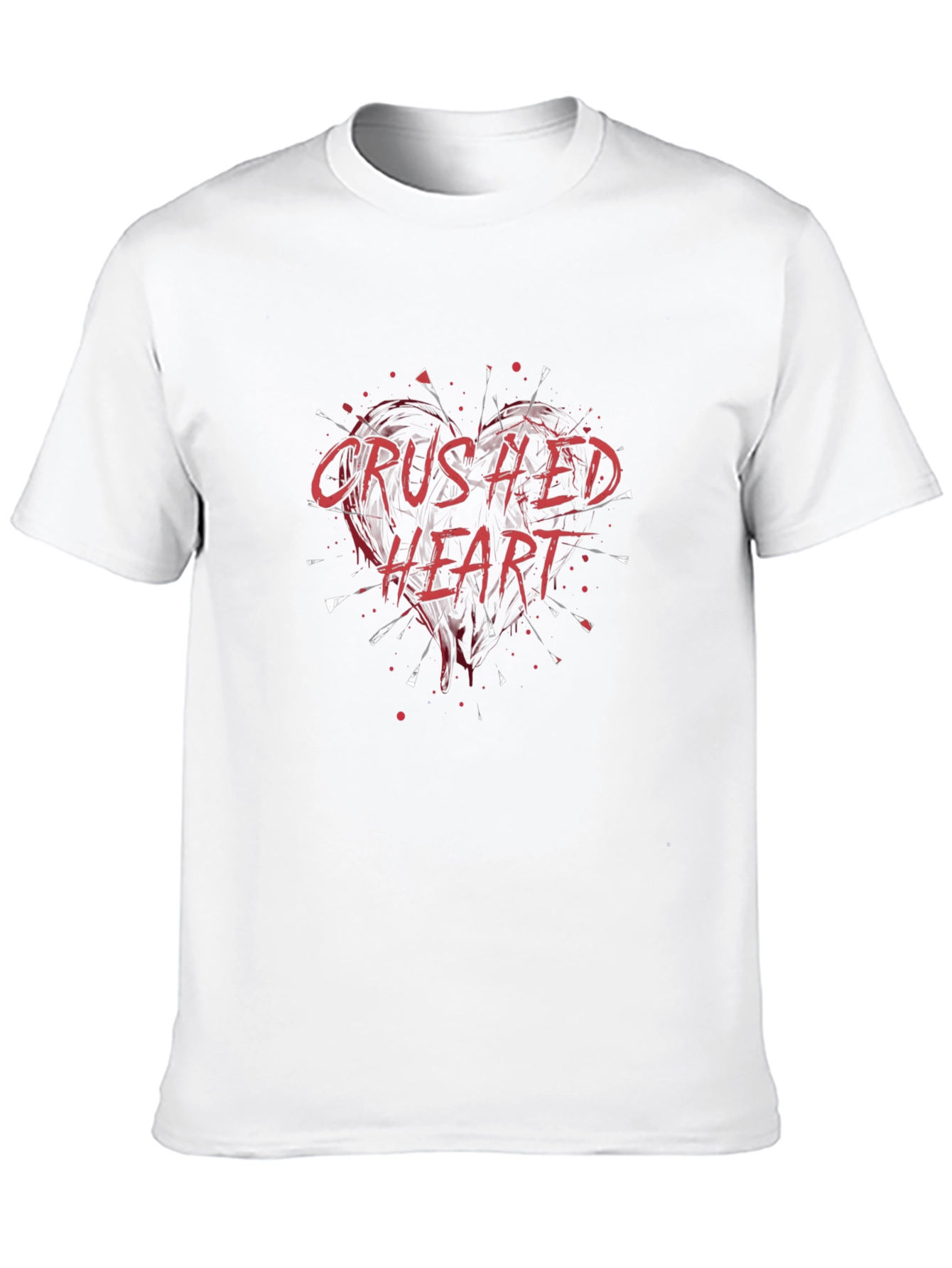 Crushed Heart Graphic Tee - Trendy Black T-Shirt