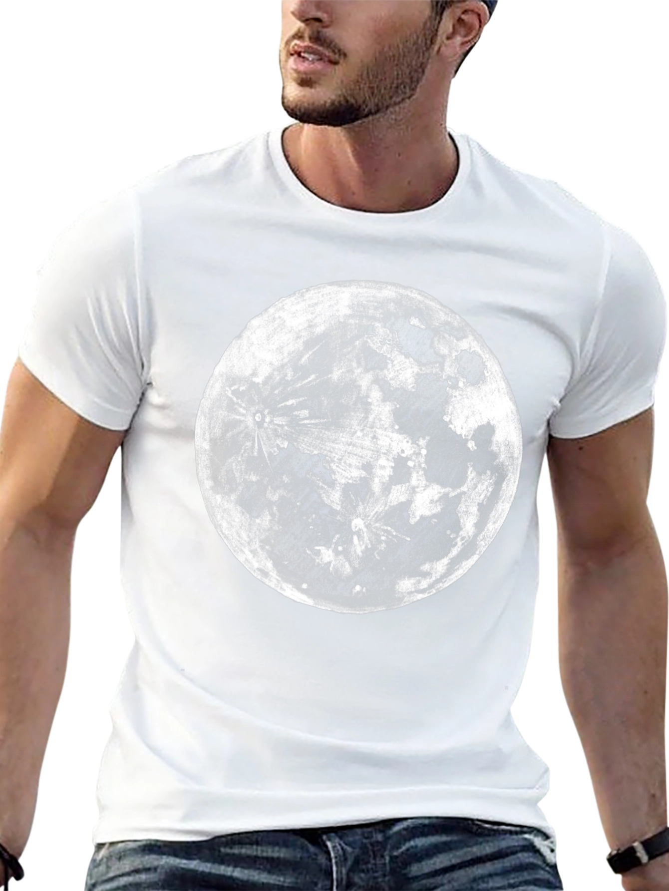 Moon Graphic Black T-Shirt