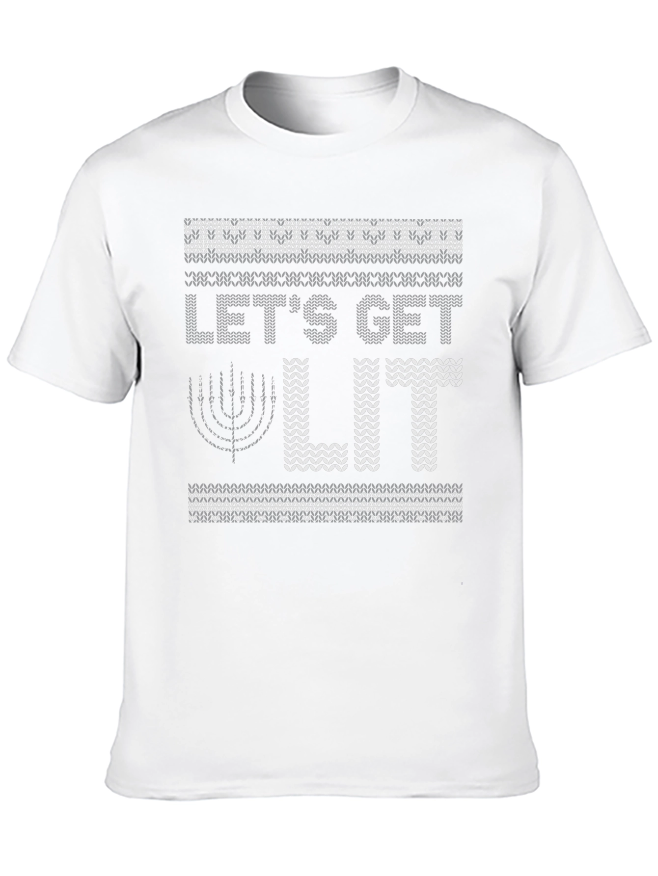 Lets Get Lit Hanukkah Sweater Style T-Shirt
