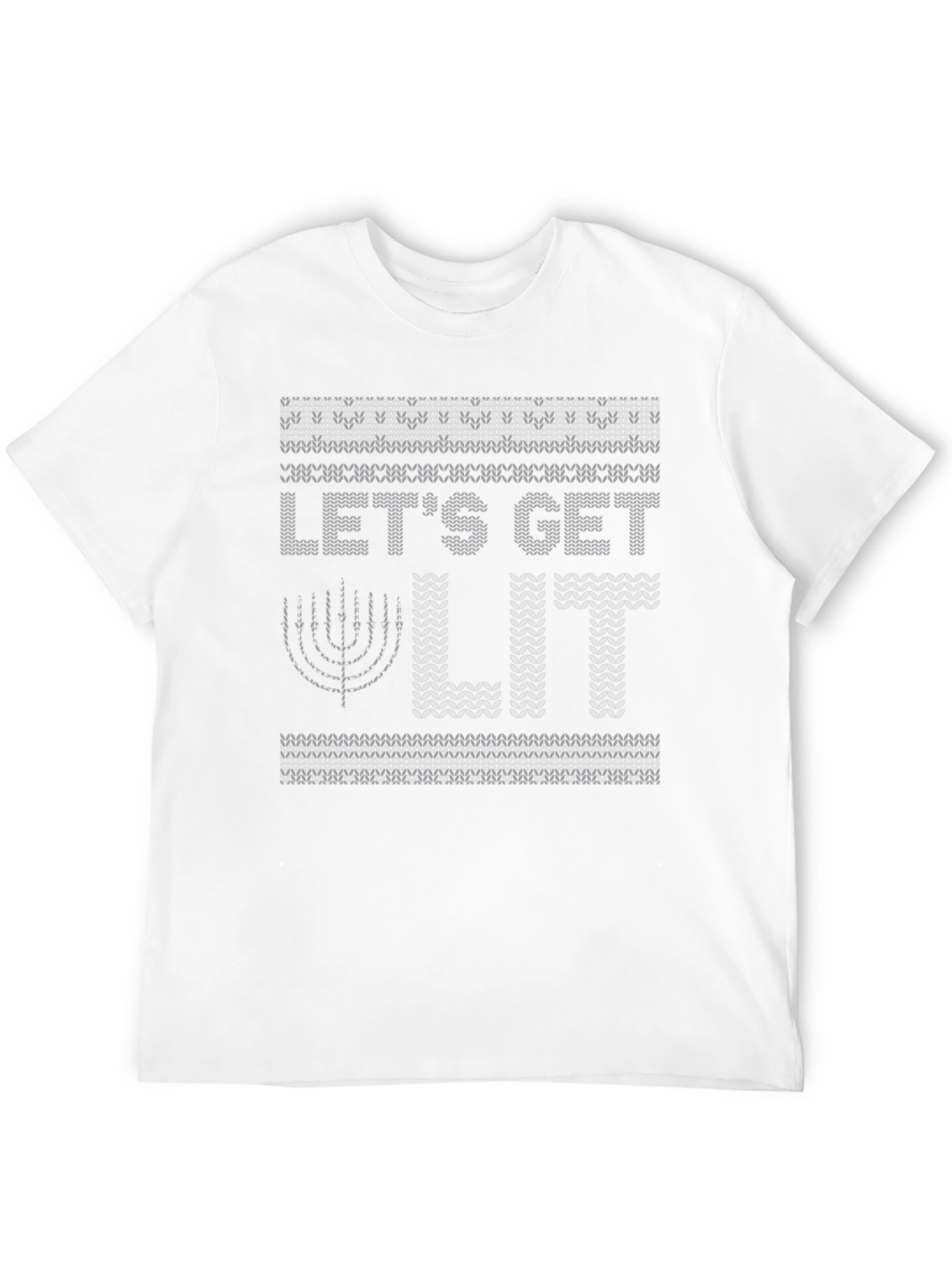 Lets Get Lit Hanukkah Sweater Style T-Shirt