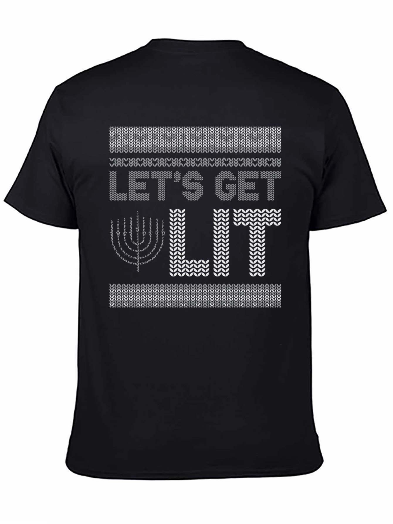 Lets Get Lit Hanukkah Sweater Style T-Shirt