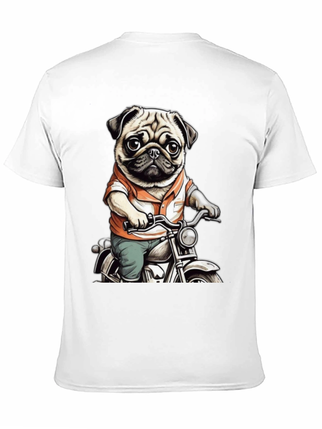 Pug on Motorcycle Graphic Tee