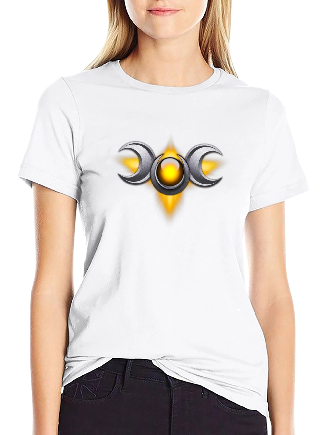 Triple Moon Goddess T-Shirt - Black