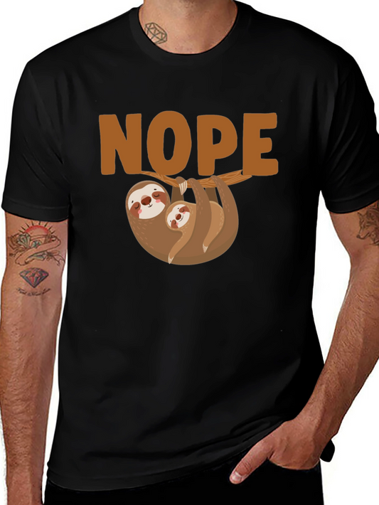 Nope Sloth Graphic T-Shirt - Relaxed Fit
