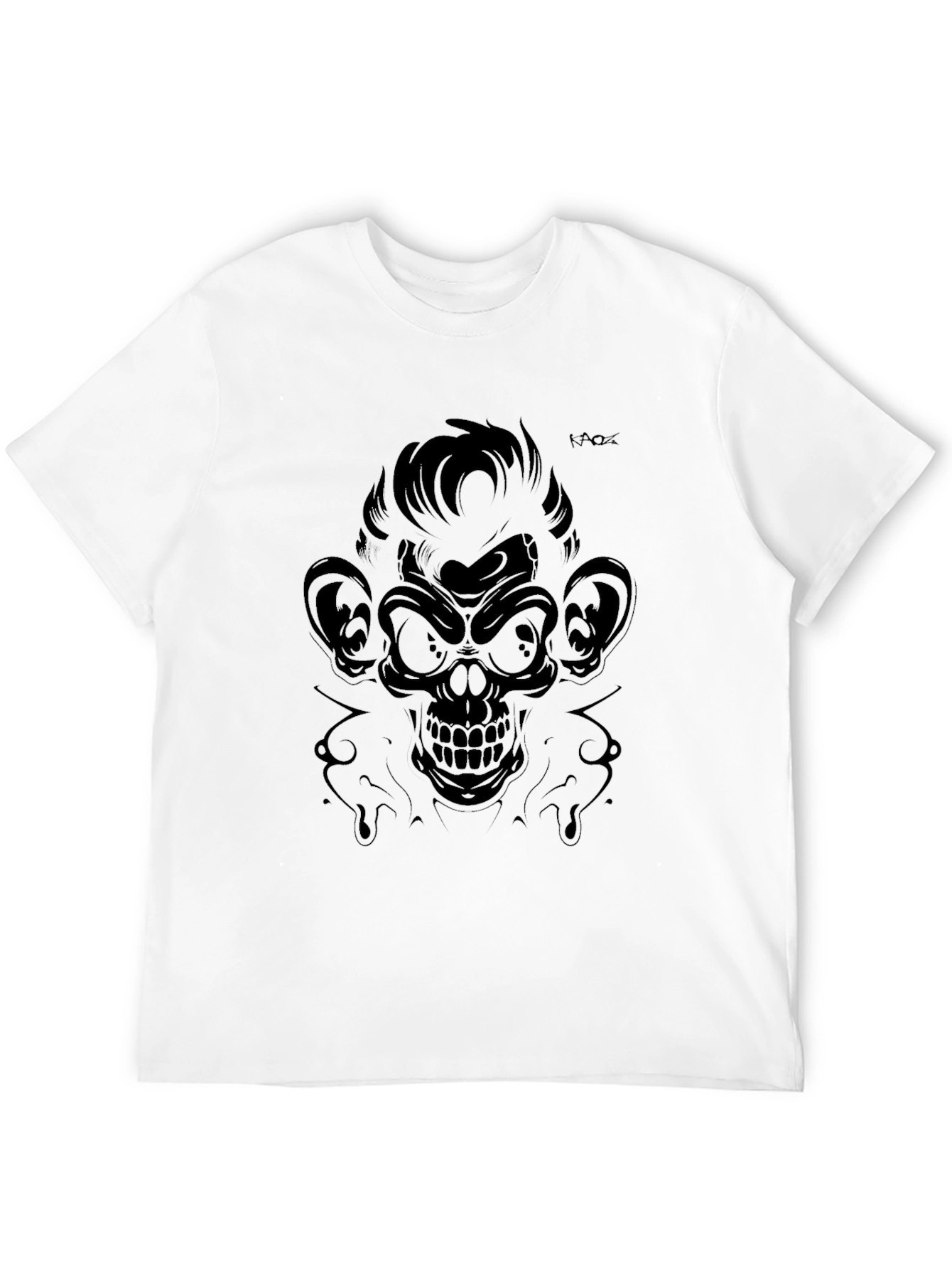 Mens Black Monkey Skull Graphic Tee