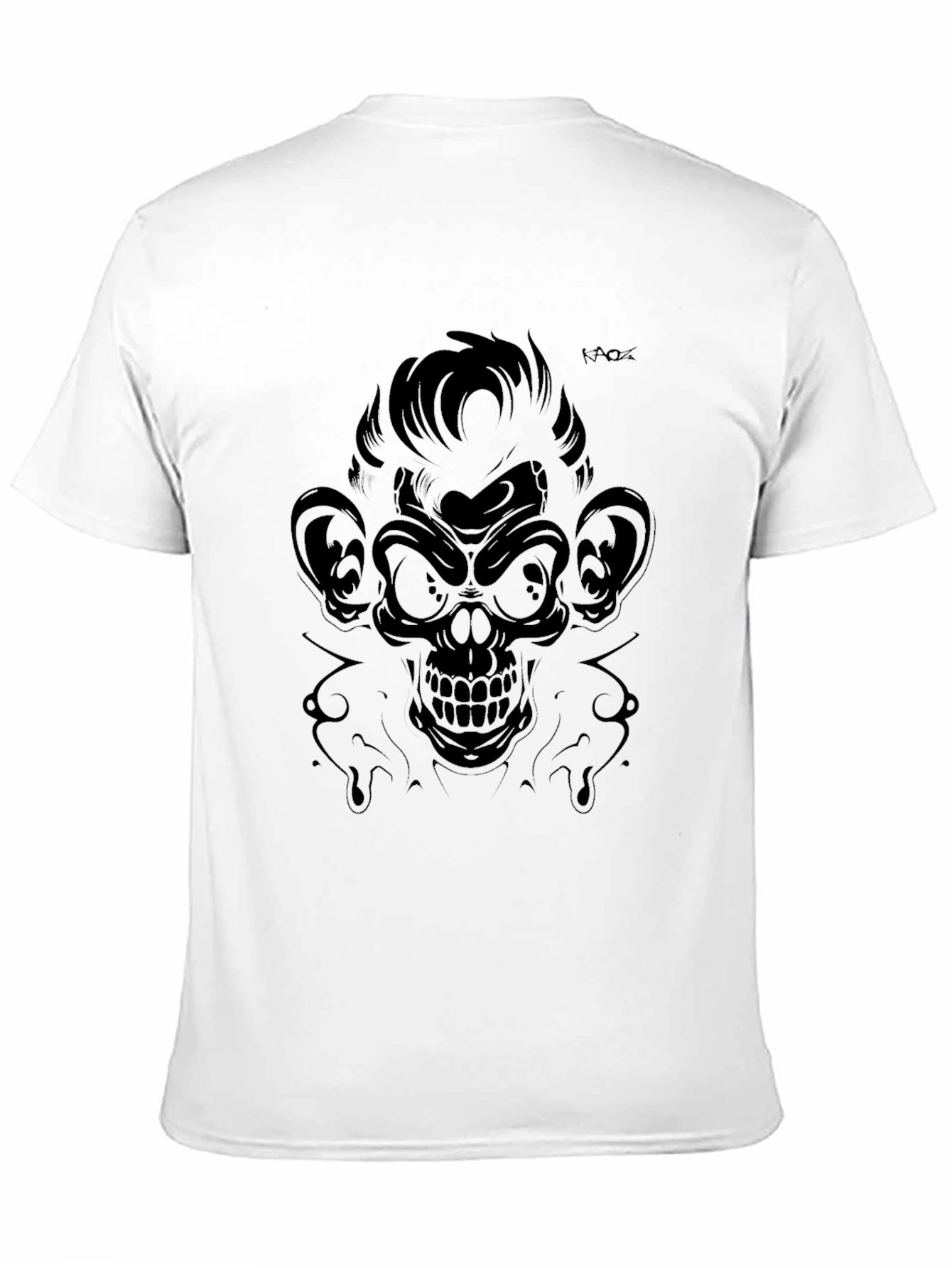 Mens Black Monkey Skull Graphic Tee