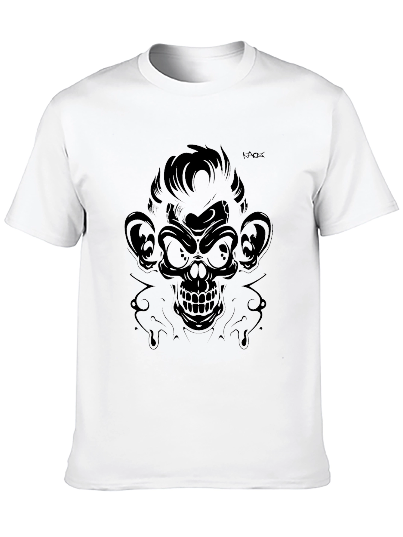 Mens Black Monkey Skull Graphic Tee