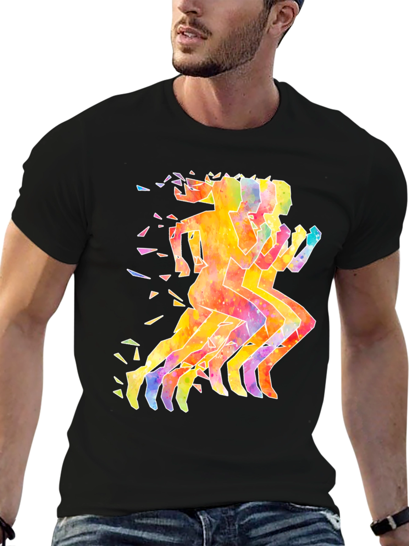 Watercolor Runners Graphic T-Shirt