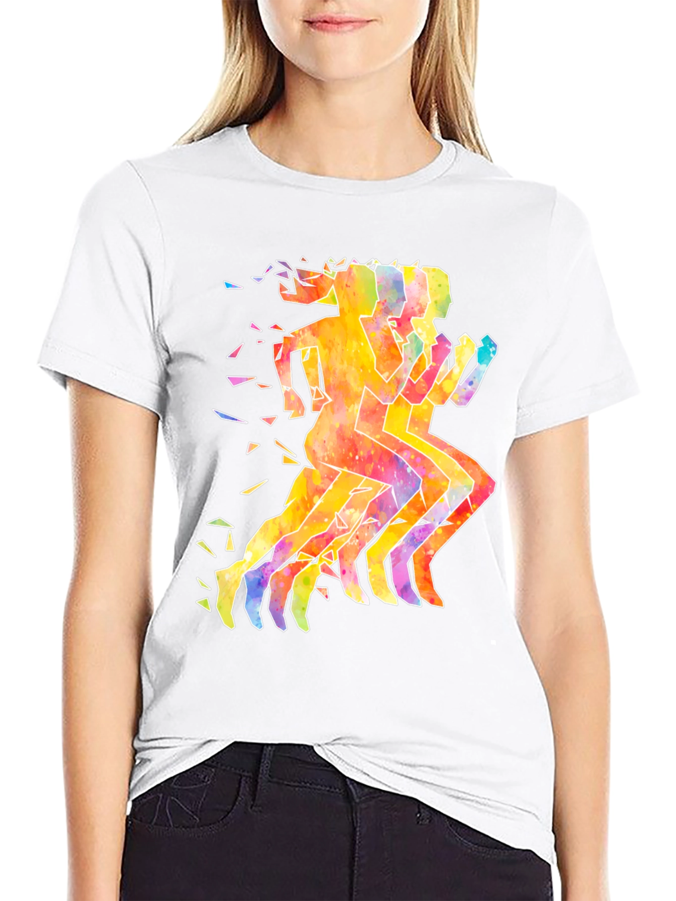 Watercolor Runners Graphic T-Shirt