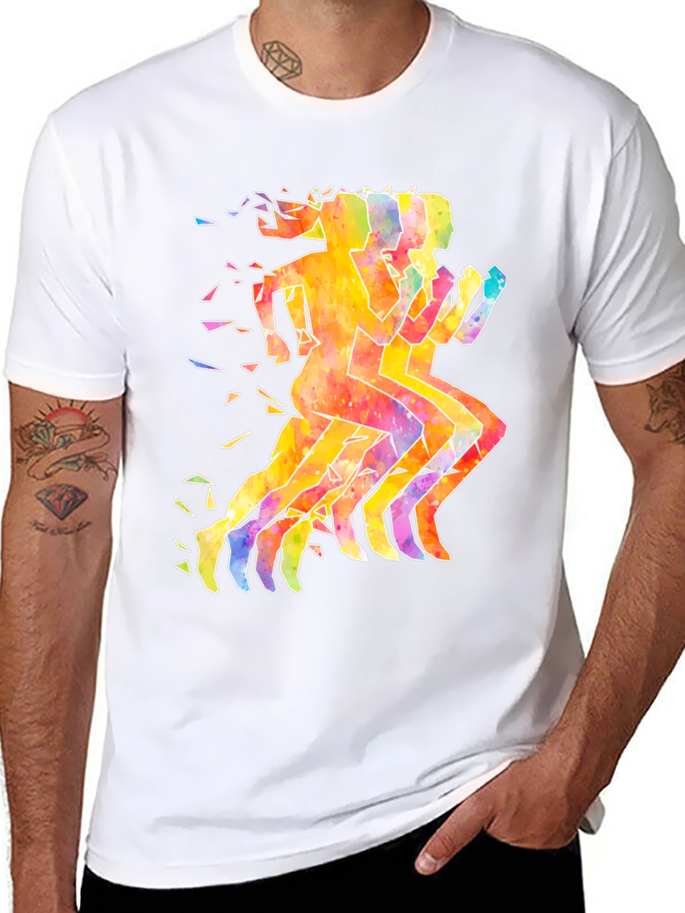 Watercolor Runners Graphic T-Shirt