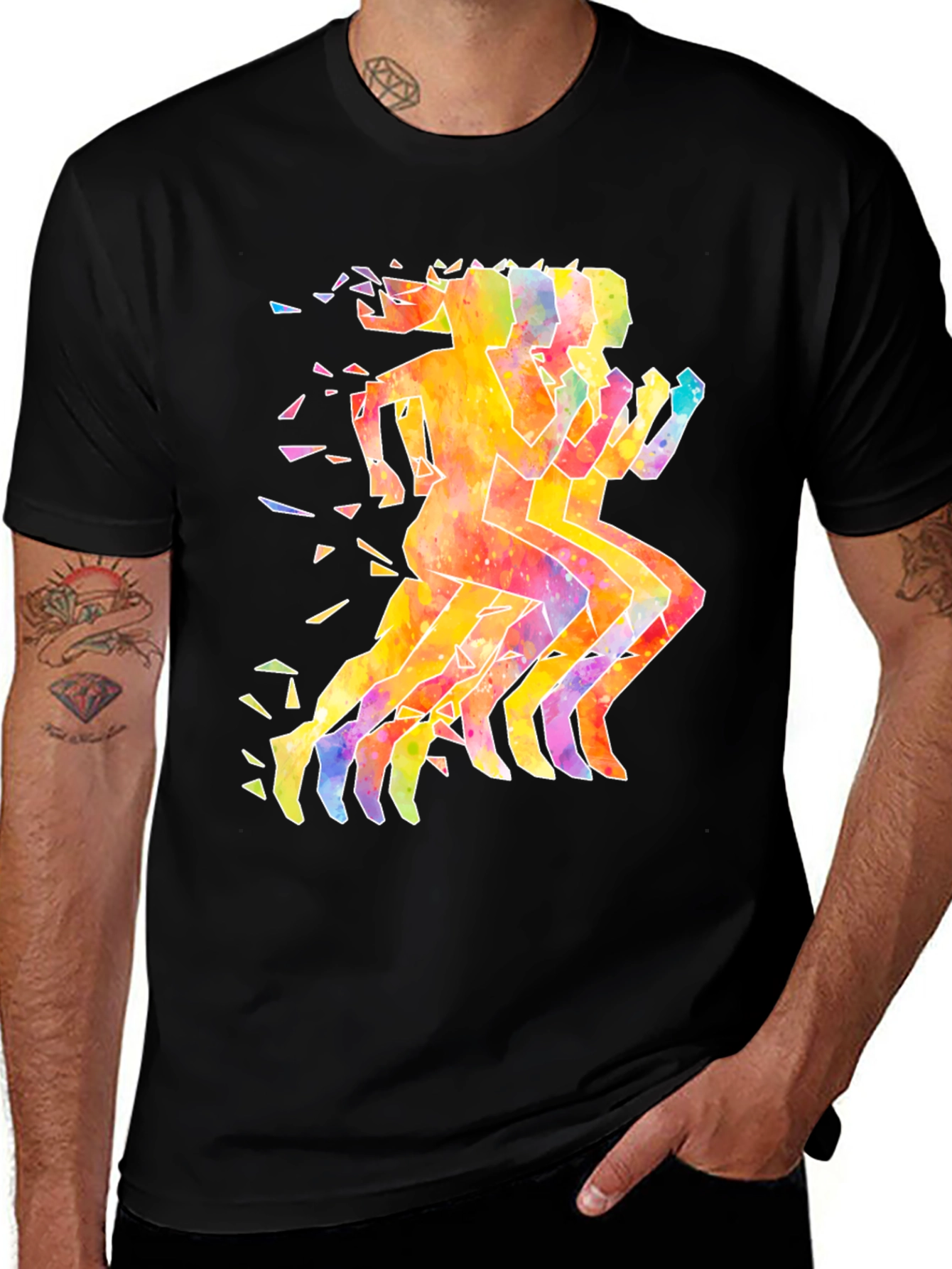 Watercolor Runners Graphic T-Shirt