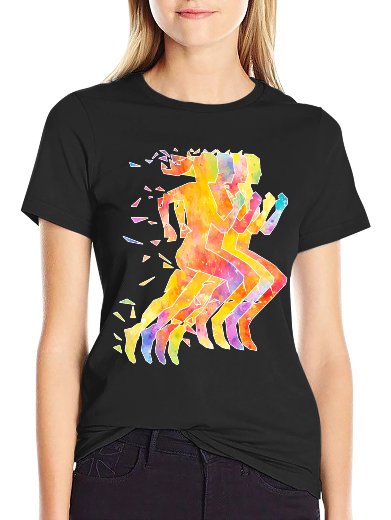 Watercolor Runners Graphic T-Shirt
