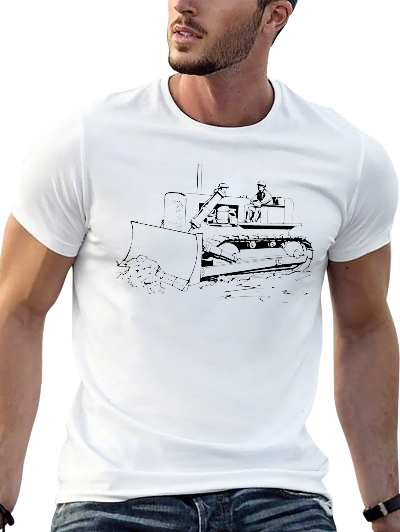 Bulldozer Graphic Tee - Construction Vehicle Shirt