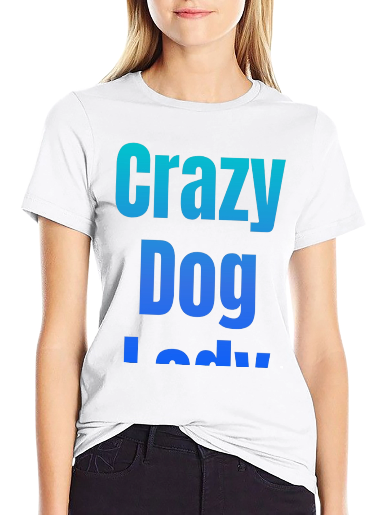 Crazy Dog Lady Black Graphic T-Shirt