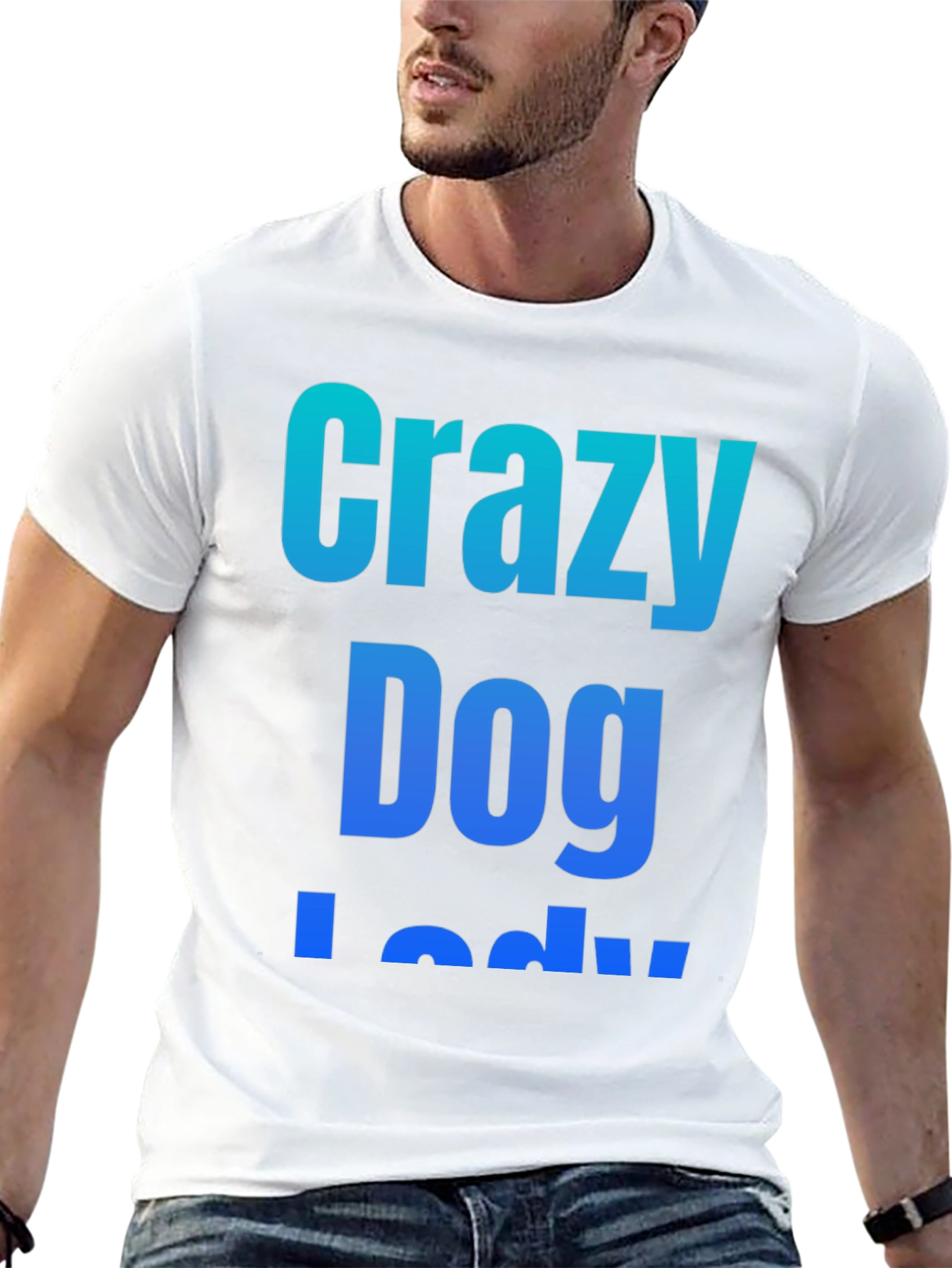Crazy Dog Lady Black Graphic T-Shirt