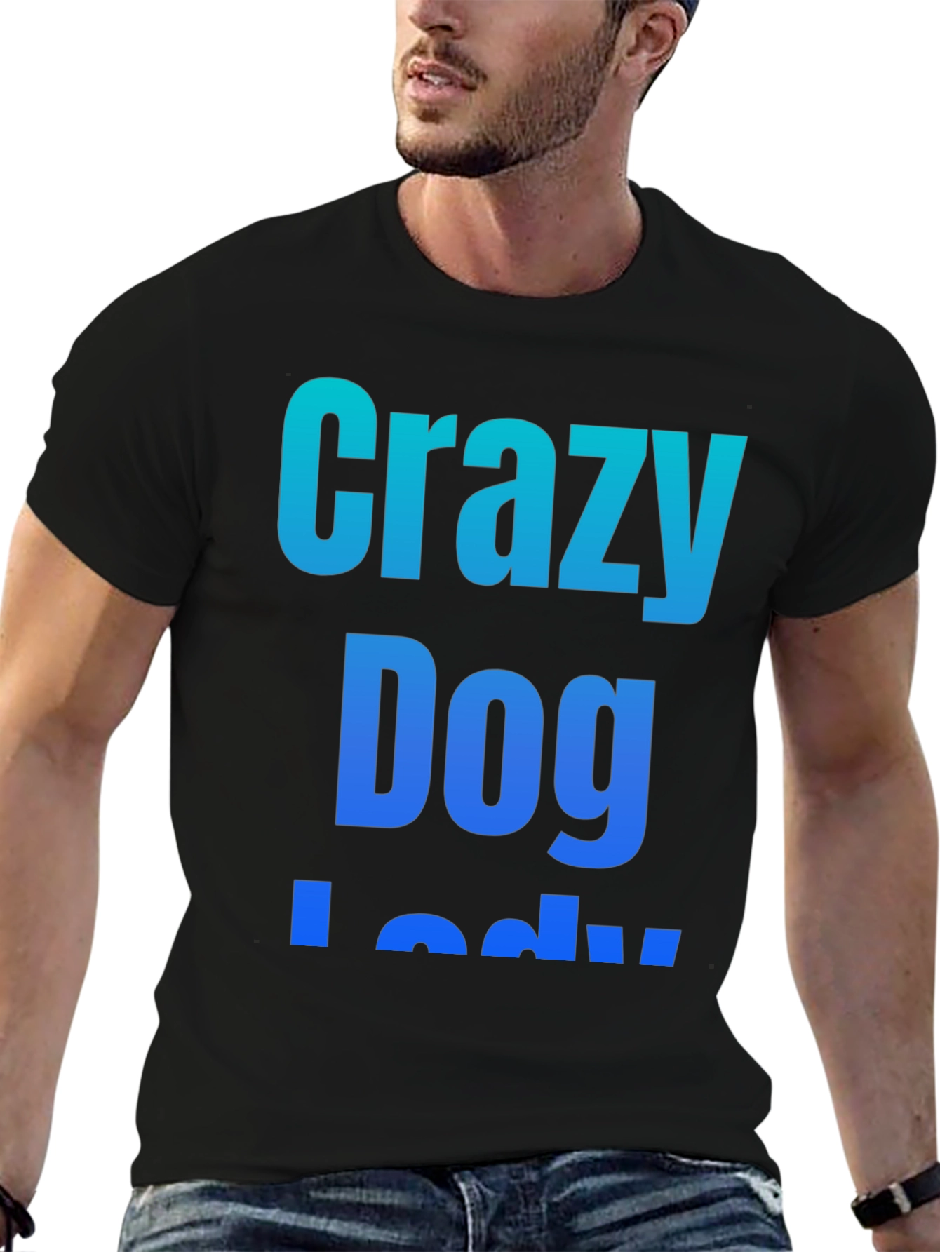 Crazy Dog Lady Black Graphic T-Shirt