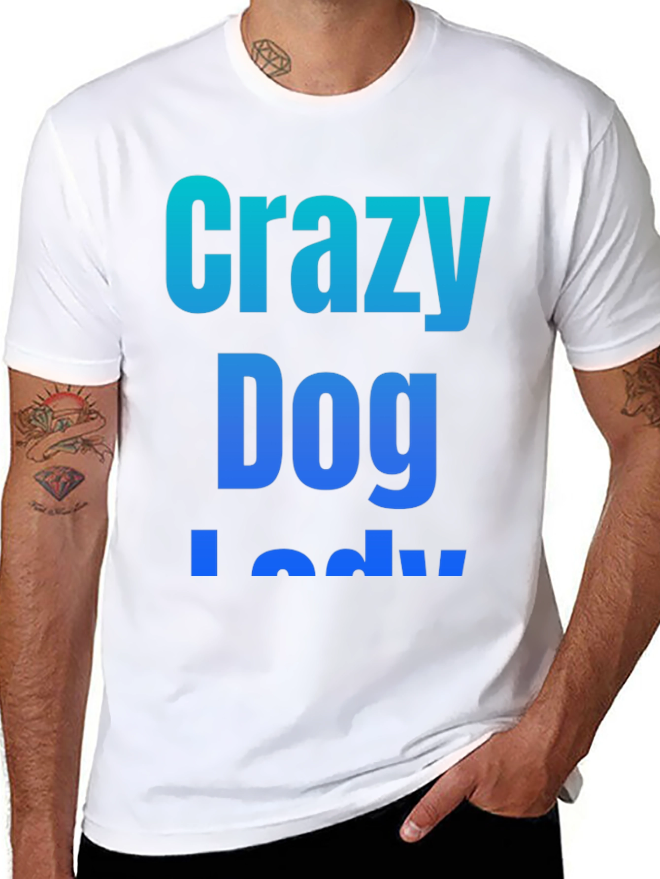 Crazy Dog Lady Black Graphic T-Shirt