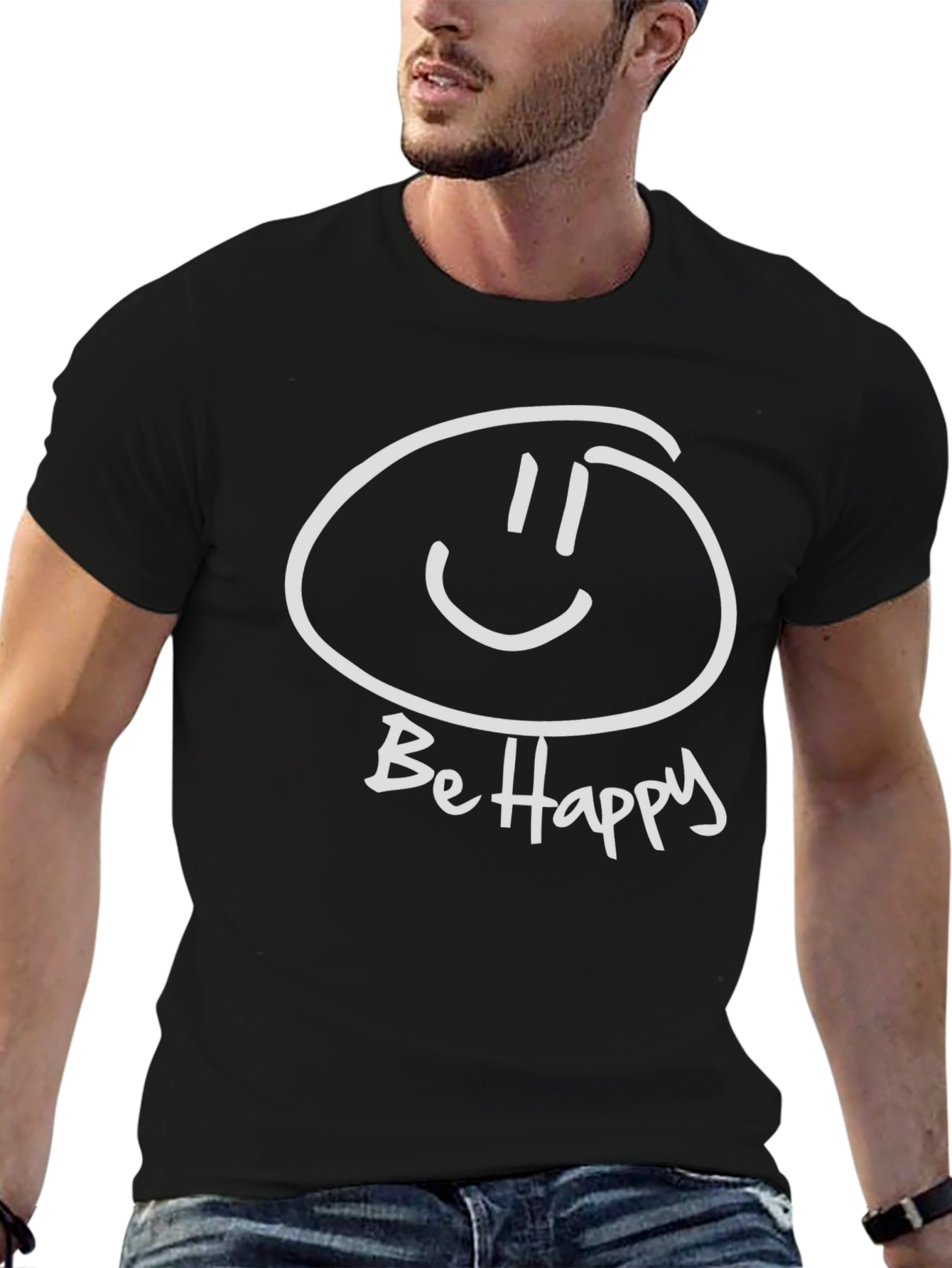Be Happy Graphic Tee - Soft Cotton Comfort
