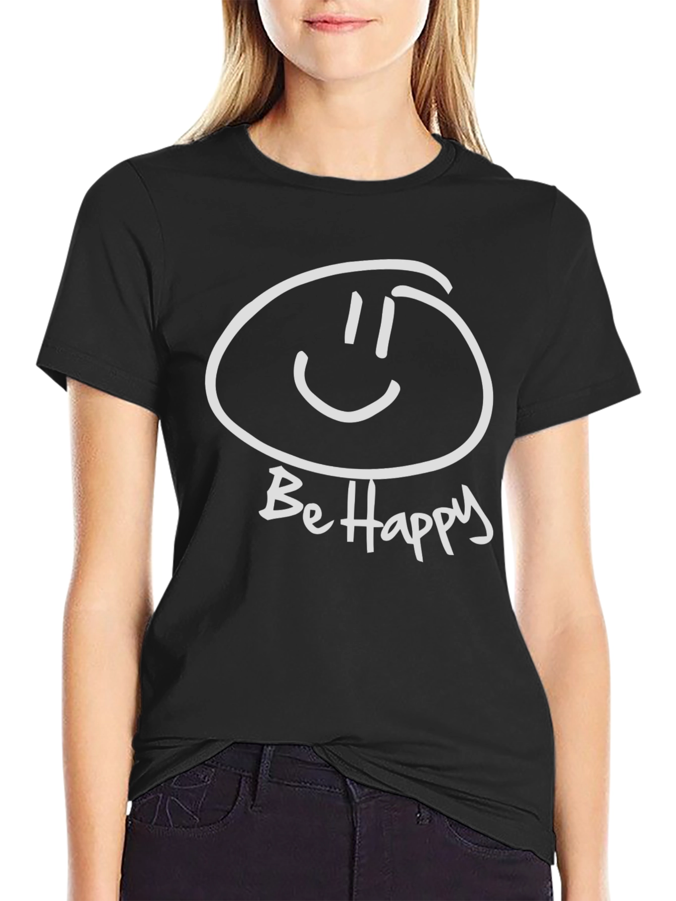 Be Happy Graphic Tee - Soft Cotton Comfort