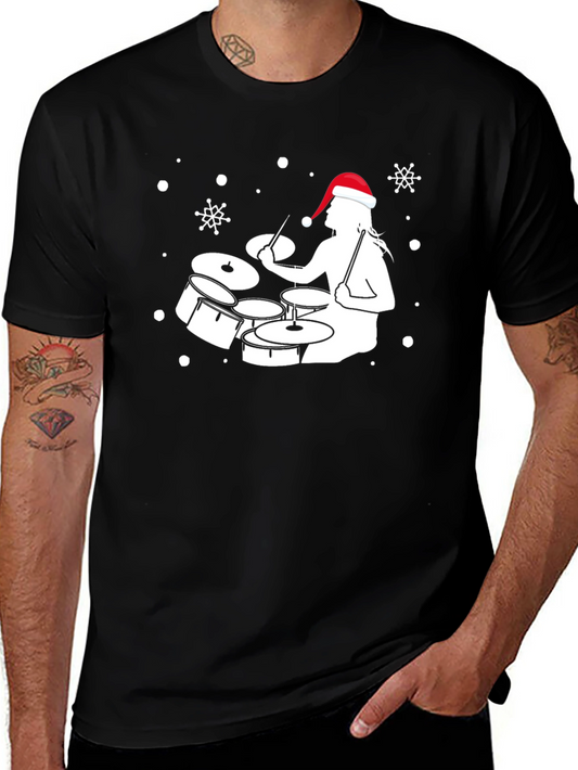 Drummer Santa Holiday T-Shirt