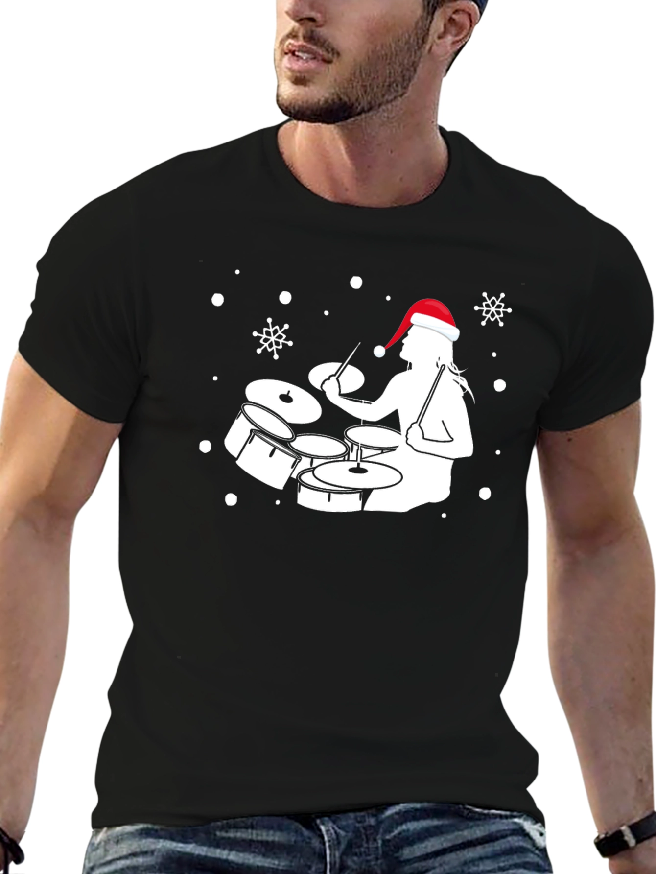 Drummer Santa Holiday T-Shirt