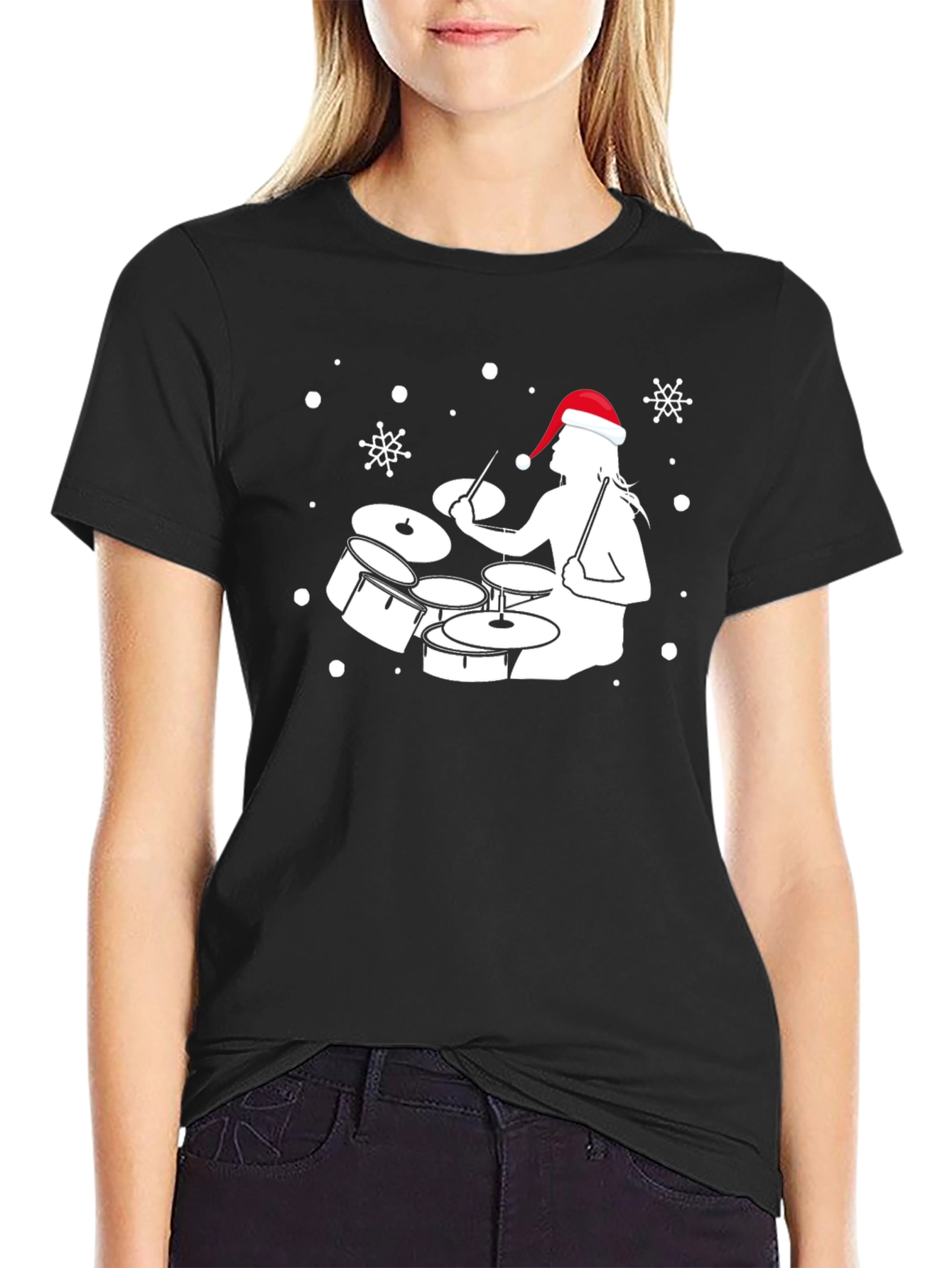 Drummer Santa Holiday T-Shirt