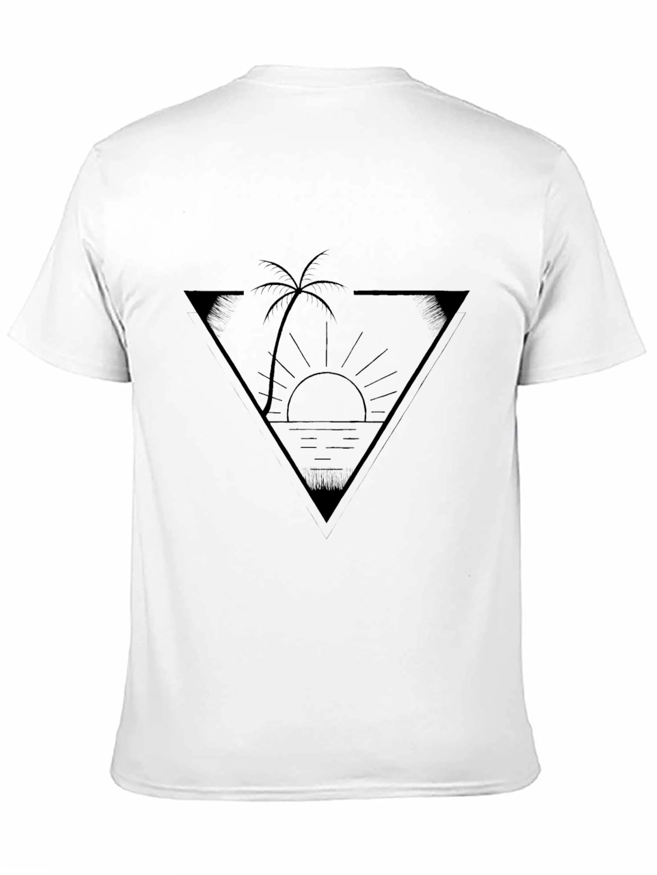 Black Triangle Palm Sunset Graphic Tee