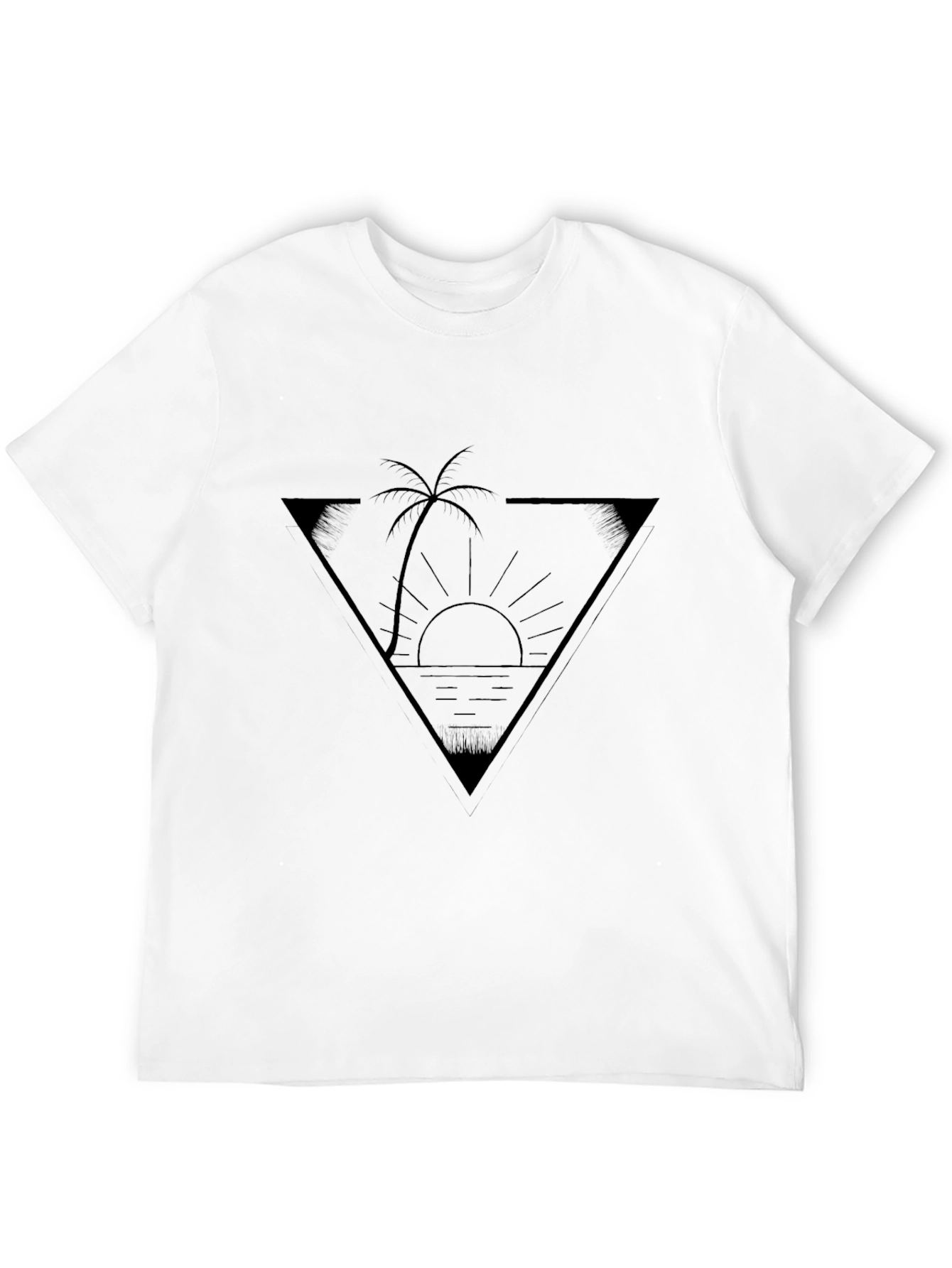 Black Triangle Palm Sunset Graphic Tee