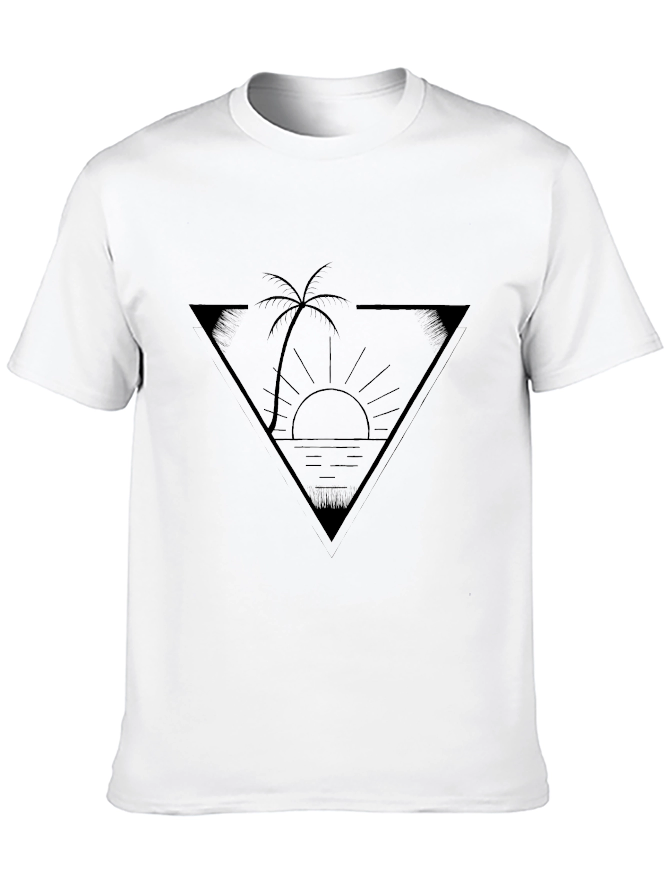 Black Triangle Palm Sunset Graphic Tee