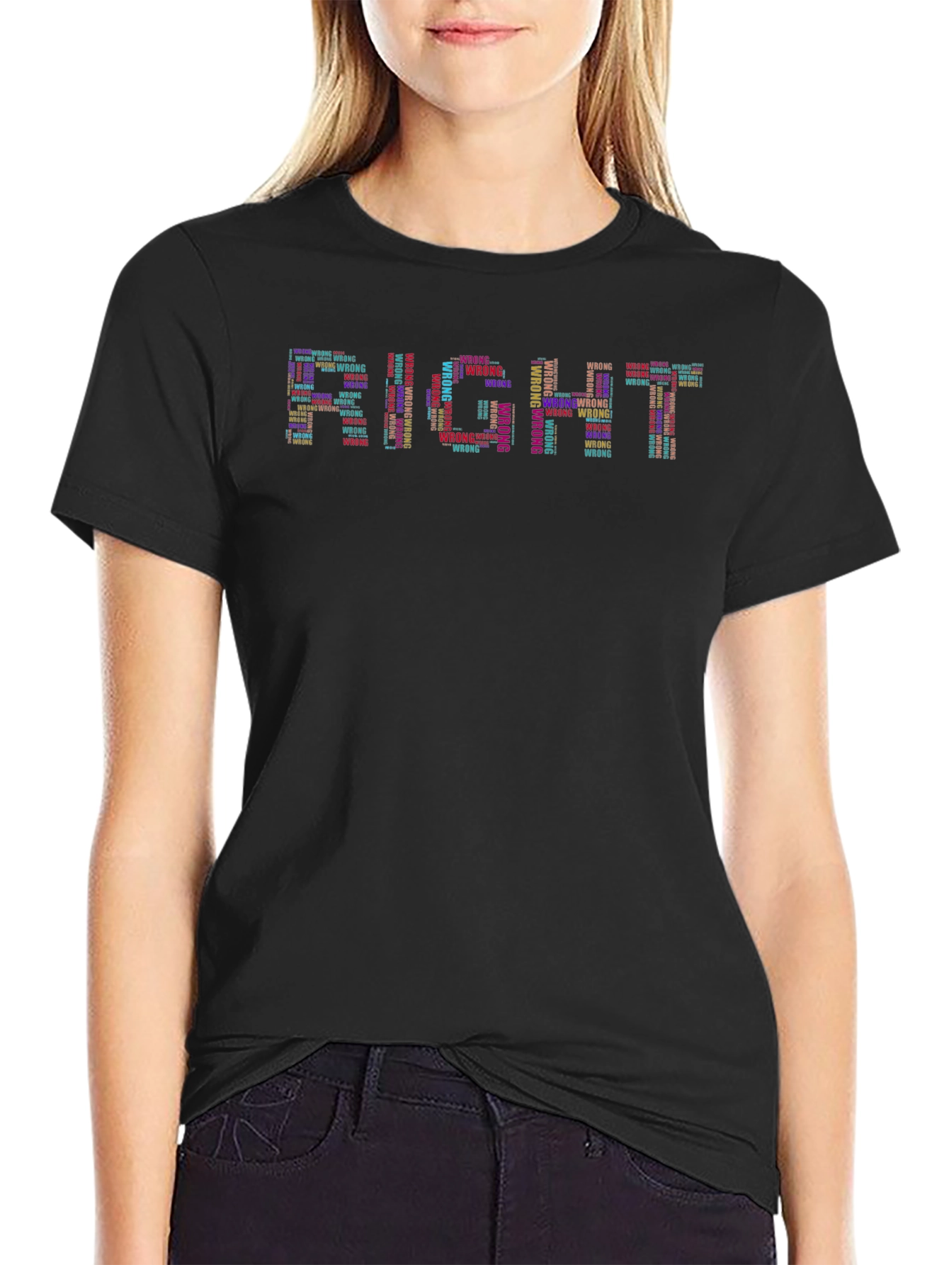 Right & Wrong Graphic Tee - Mens Crewneck T-Shirt