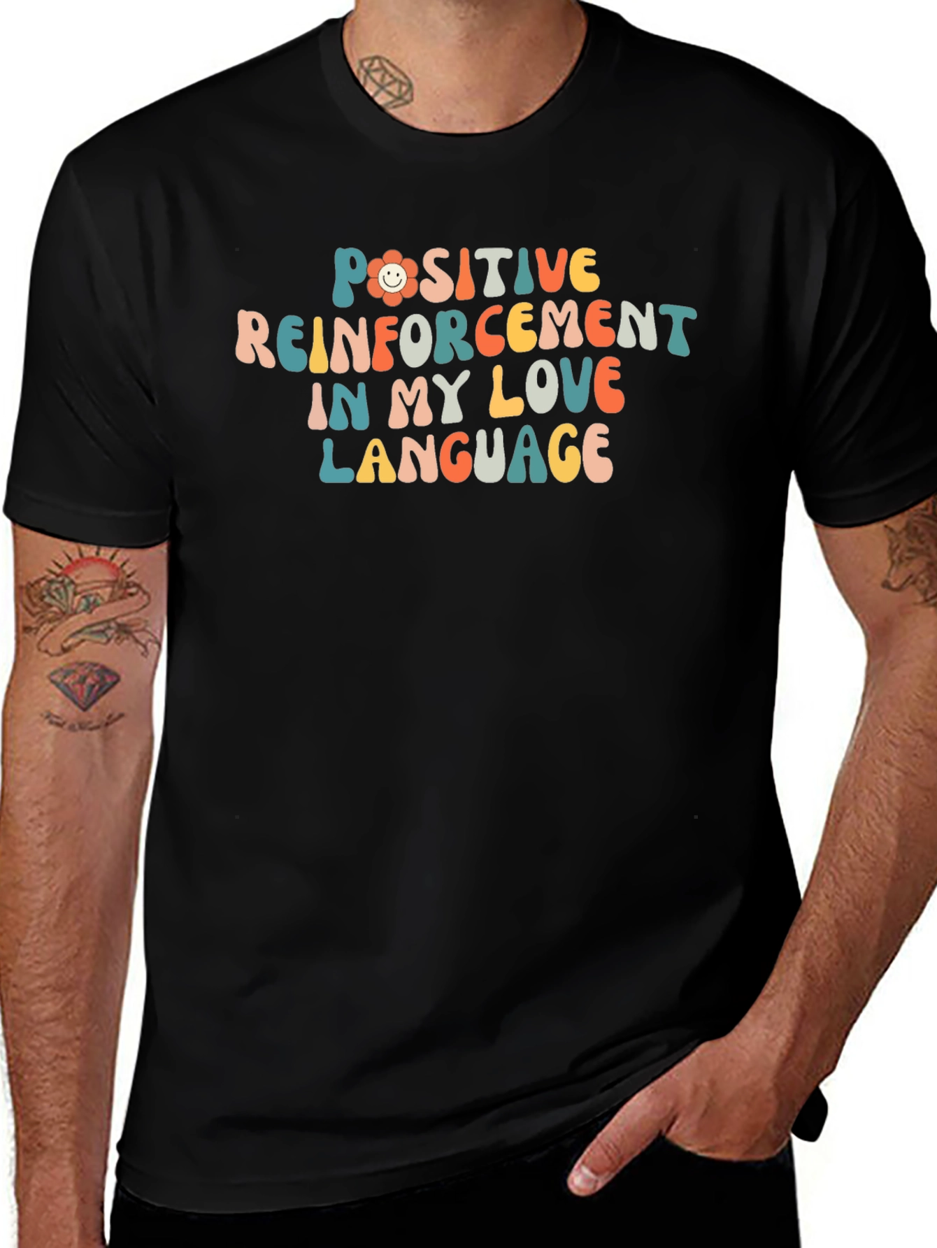 Positive Reinforcement Love Language Black T-Shirt