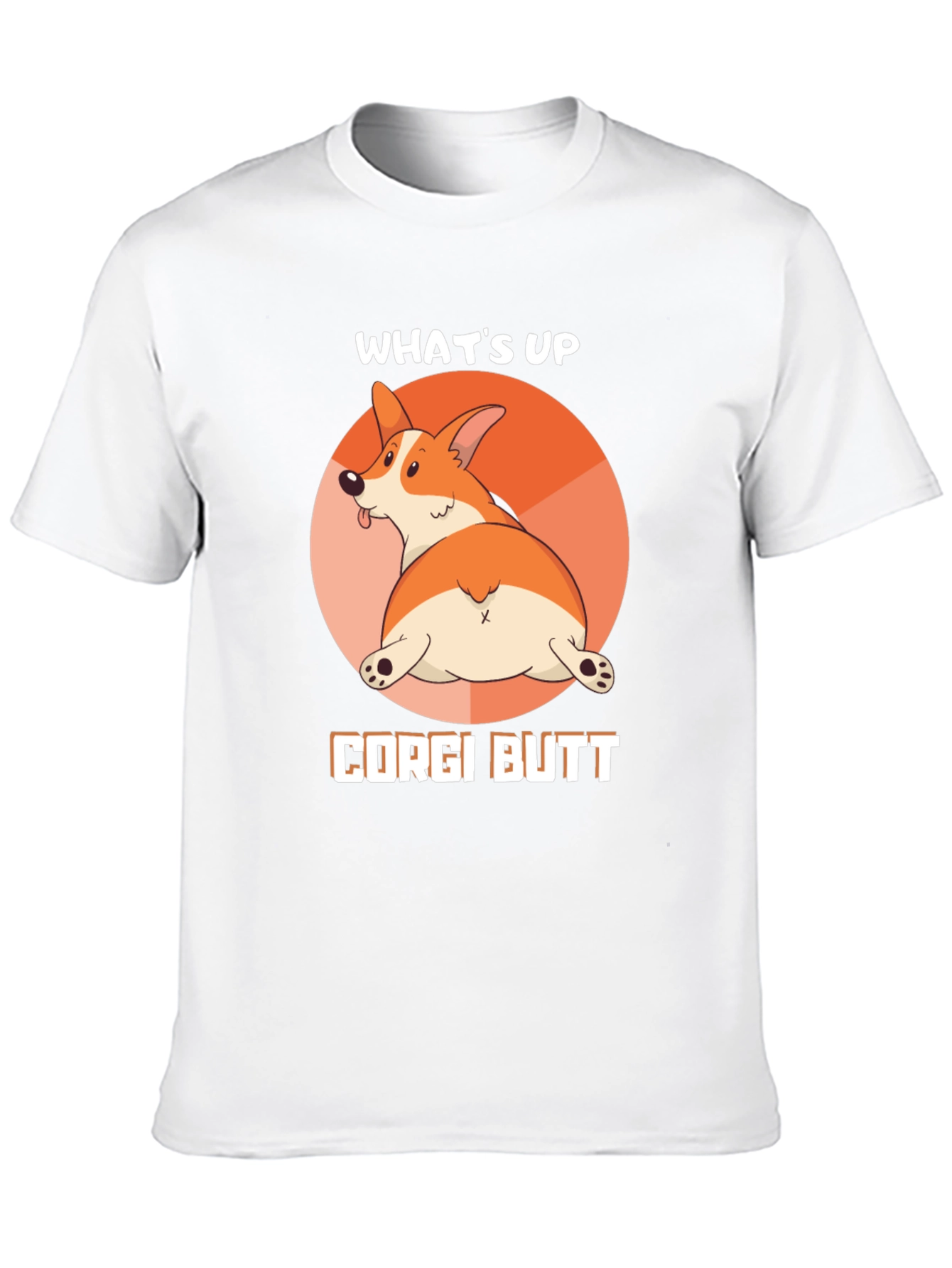 Whats Up Corgi Butt Black T-Shirt