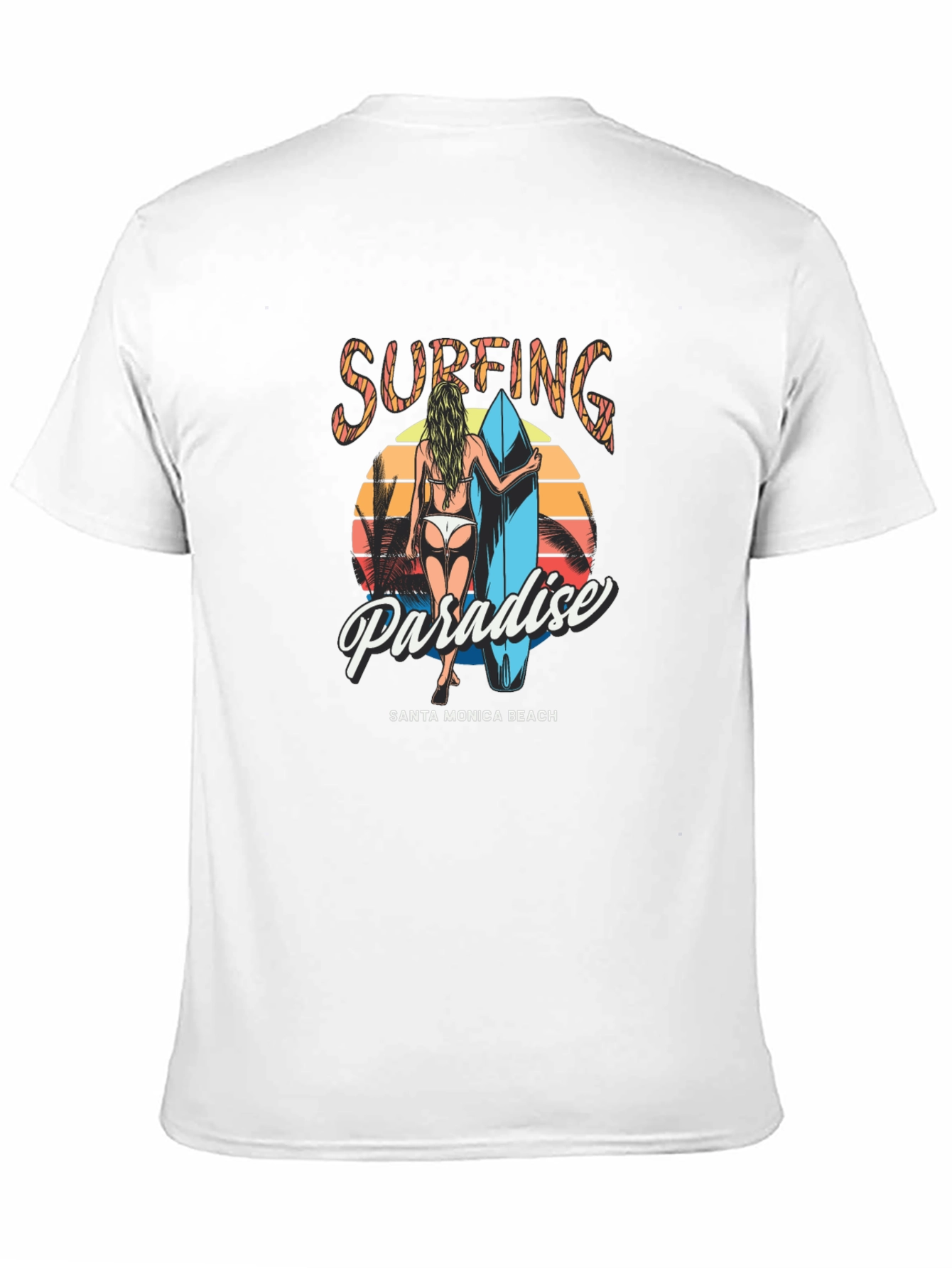 Surfing Paradise Graphic Tee - Santa Monica Beach