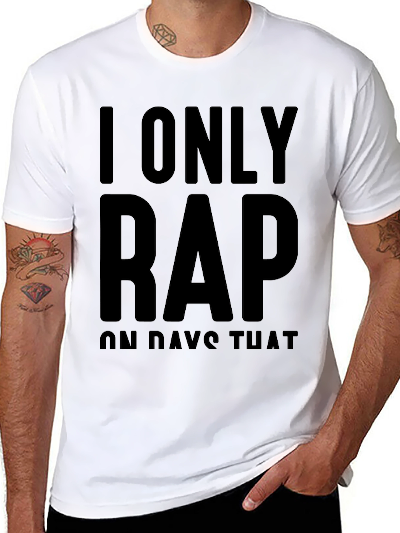 I Only Rap T-Shirt - Black Crew Neck Tee