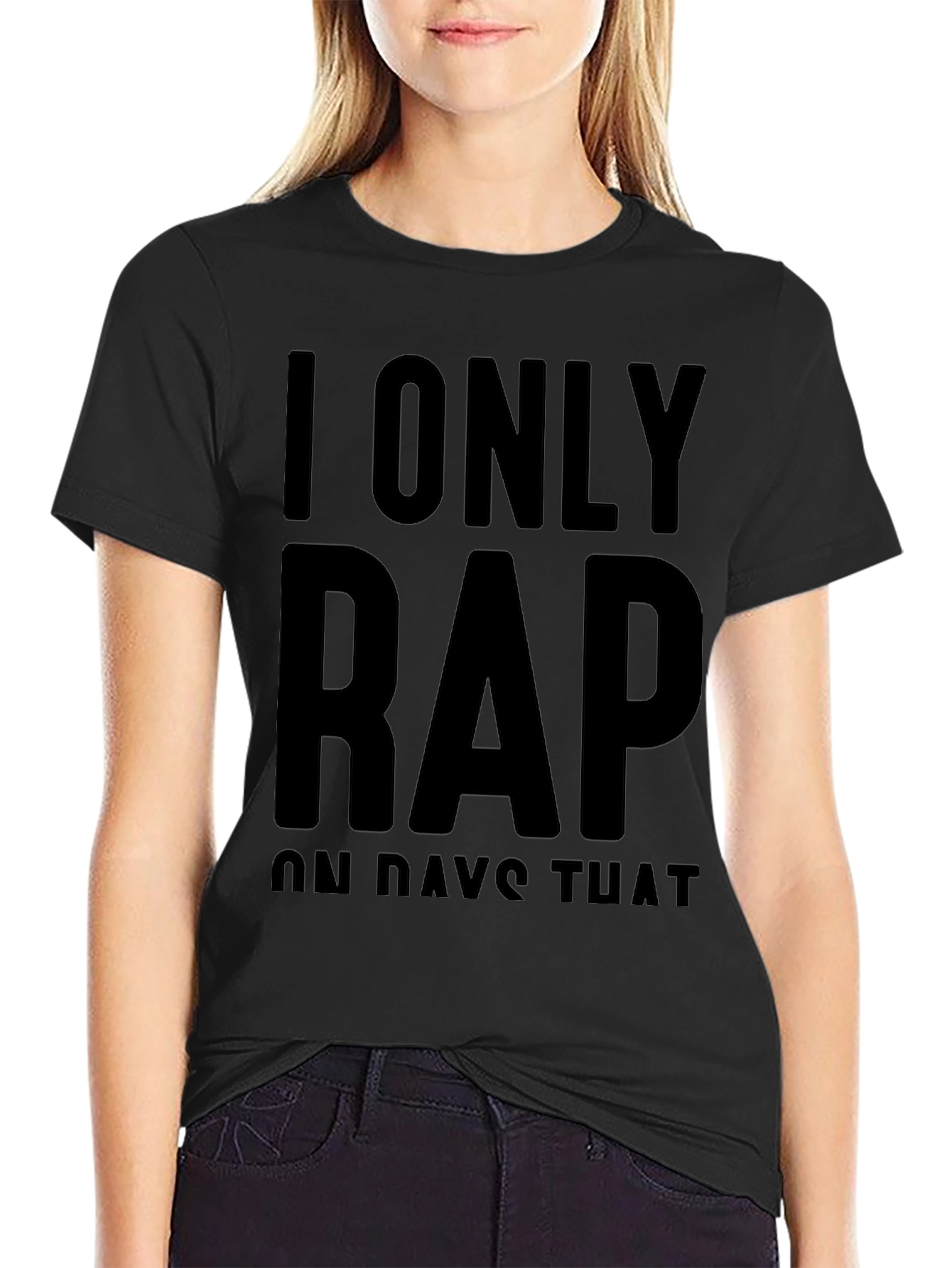 I Only Rap T-Shirt - Black Crew Neck Tee