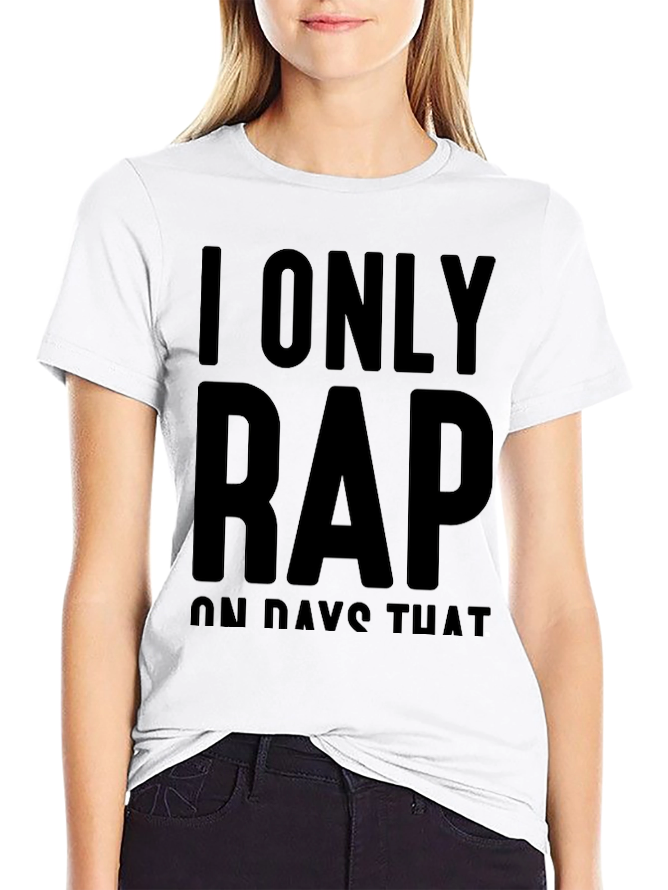 I Only Rap T-Shirt - Black Crew Neck Tee