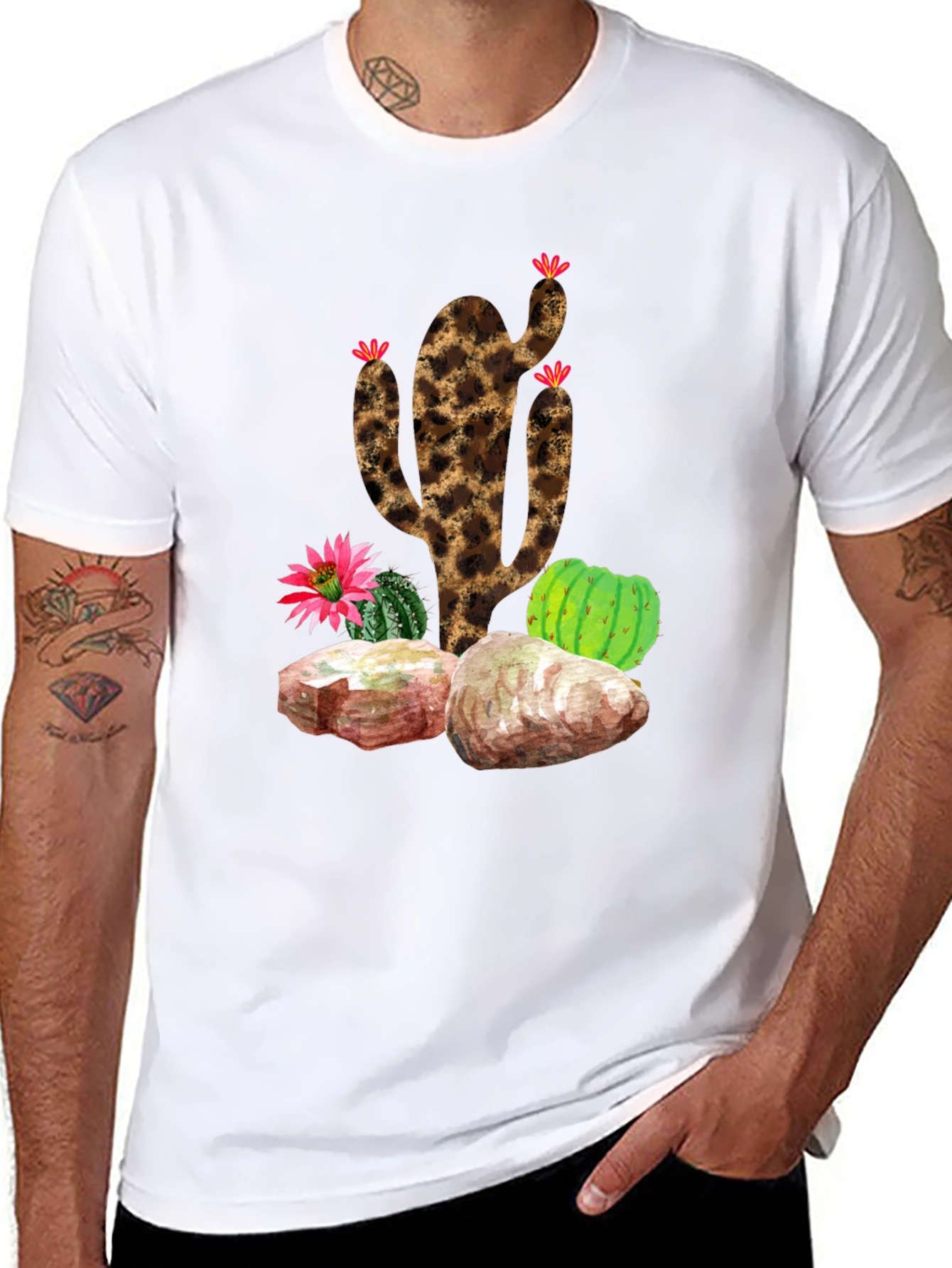 Leopard Print Cactus T-Shirt