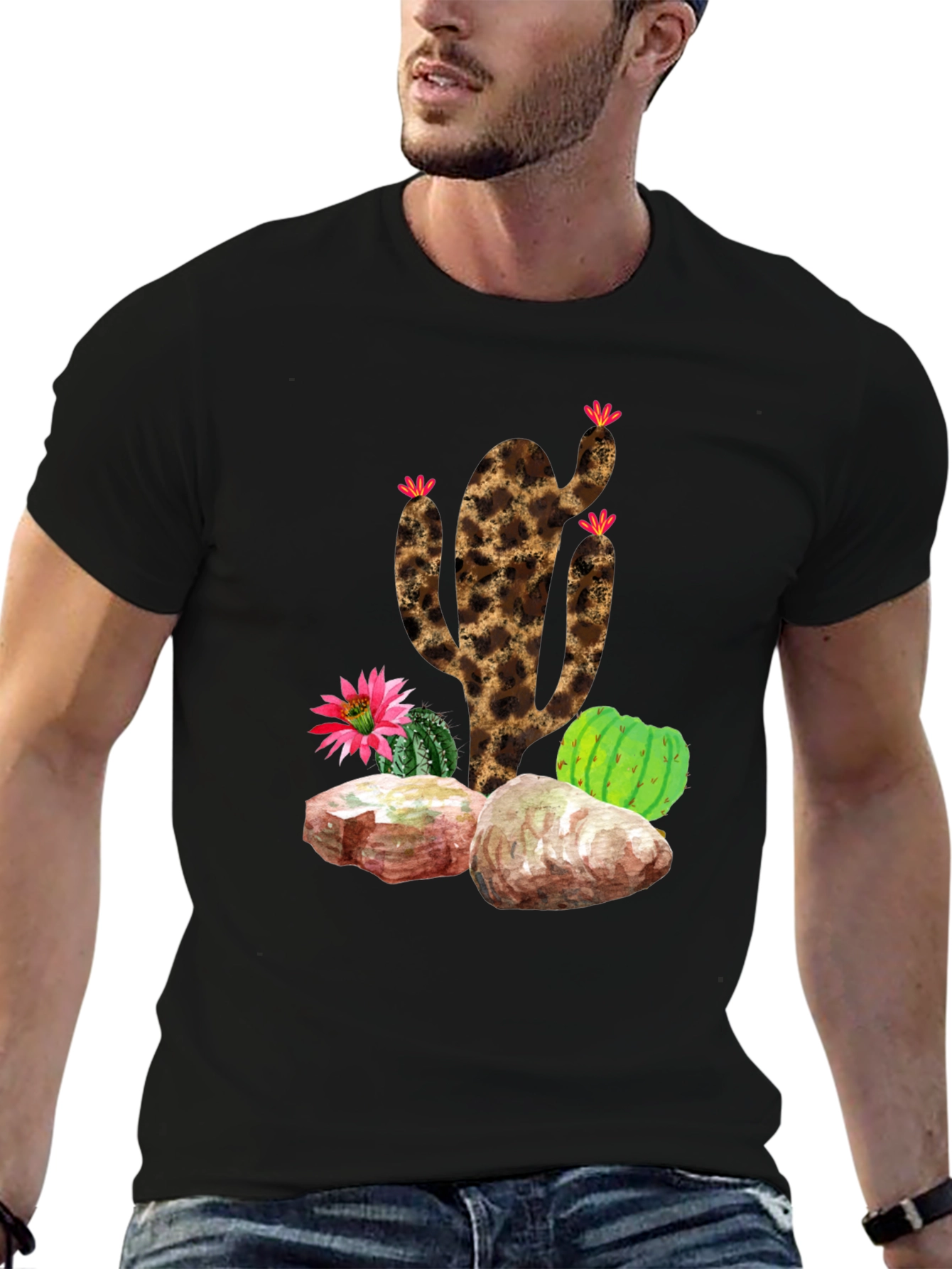 Leopard Print Cactus T-Shirt