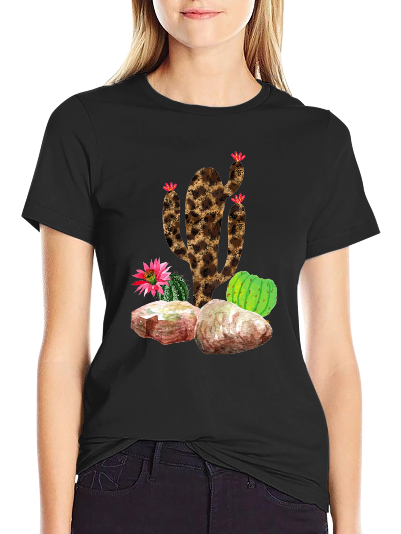 Leopard Print Cactus T-Shirt