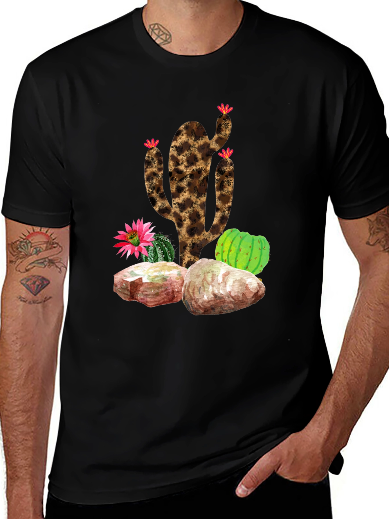 Leopard Print Cactus T-Shirt