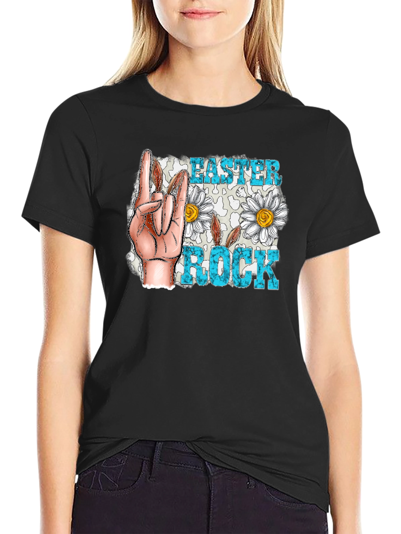 Easter Rock T-Shirt - Floral Hand Sign