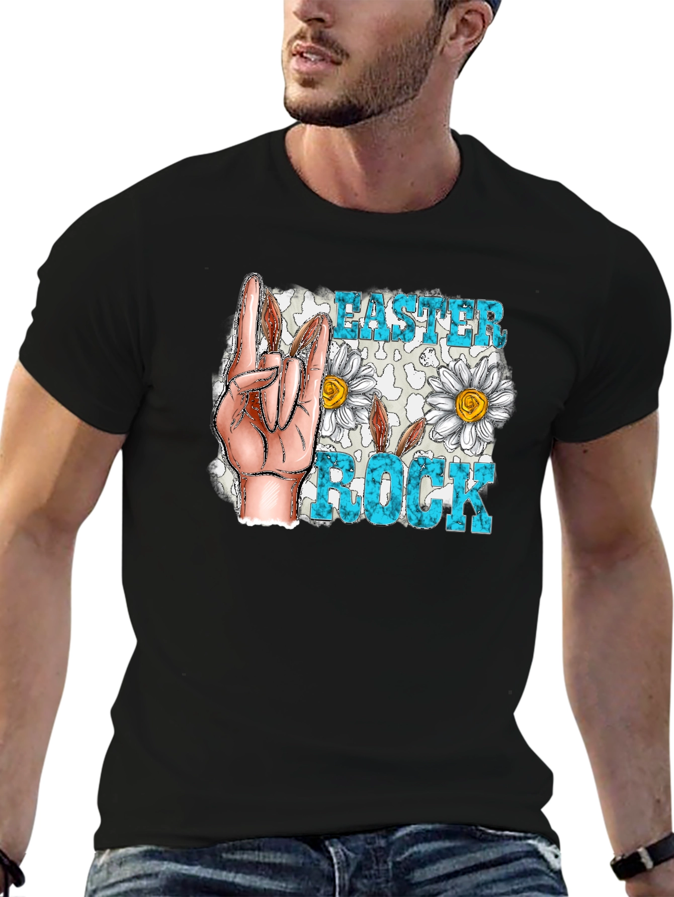 Easter Rock T-Shirt - Floral Hand Sign
